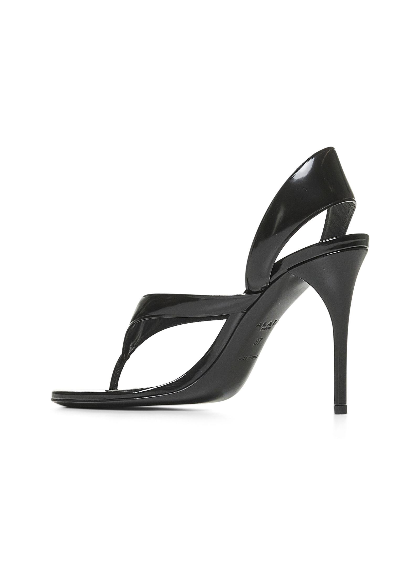Alaïa Leather Thong Slingback Sandals In Black