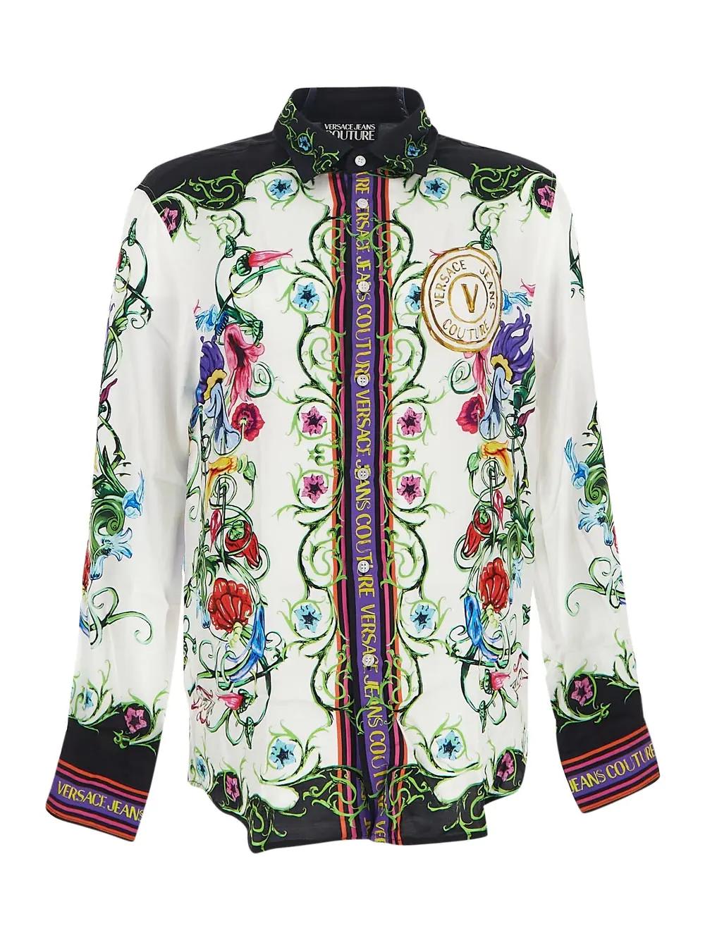 VERSACE JEANS COUTURE FLORAL LOGO MOTIF SHIRT