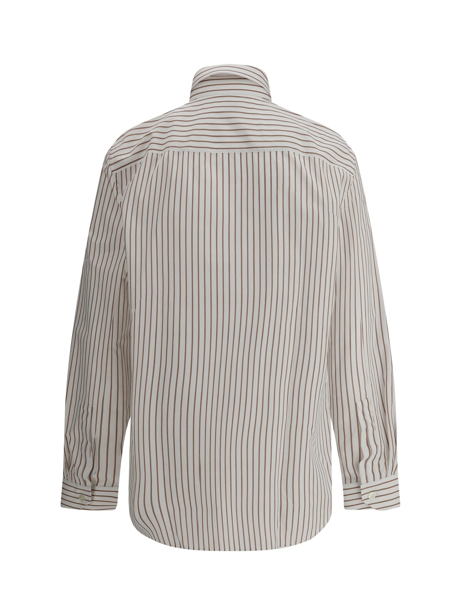 Saint Laurent Men Striped Shirt In Neutral