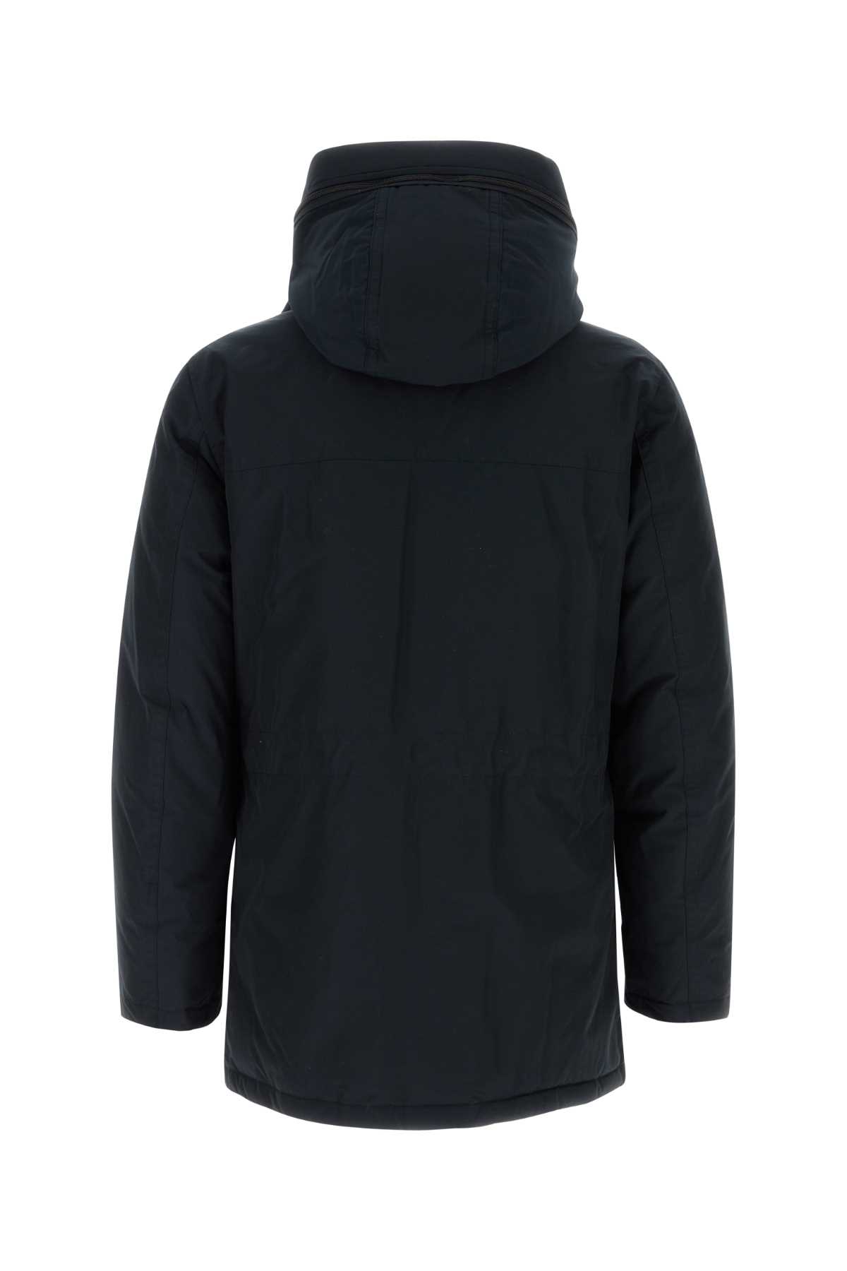 Woolrich Midnight Blue Cotton Down Jacket In Blue