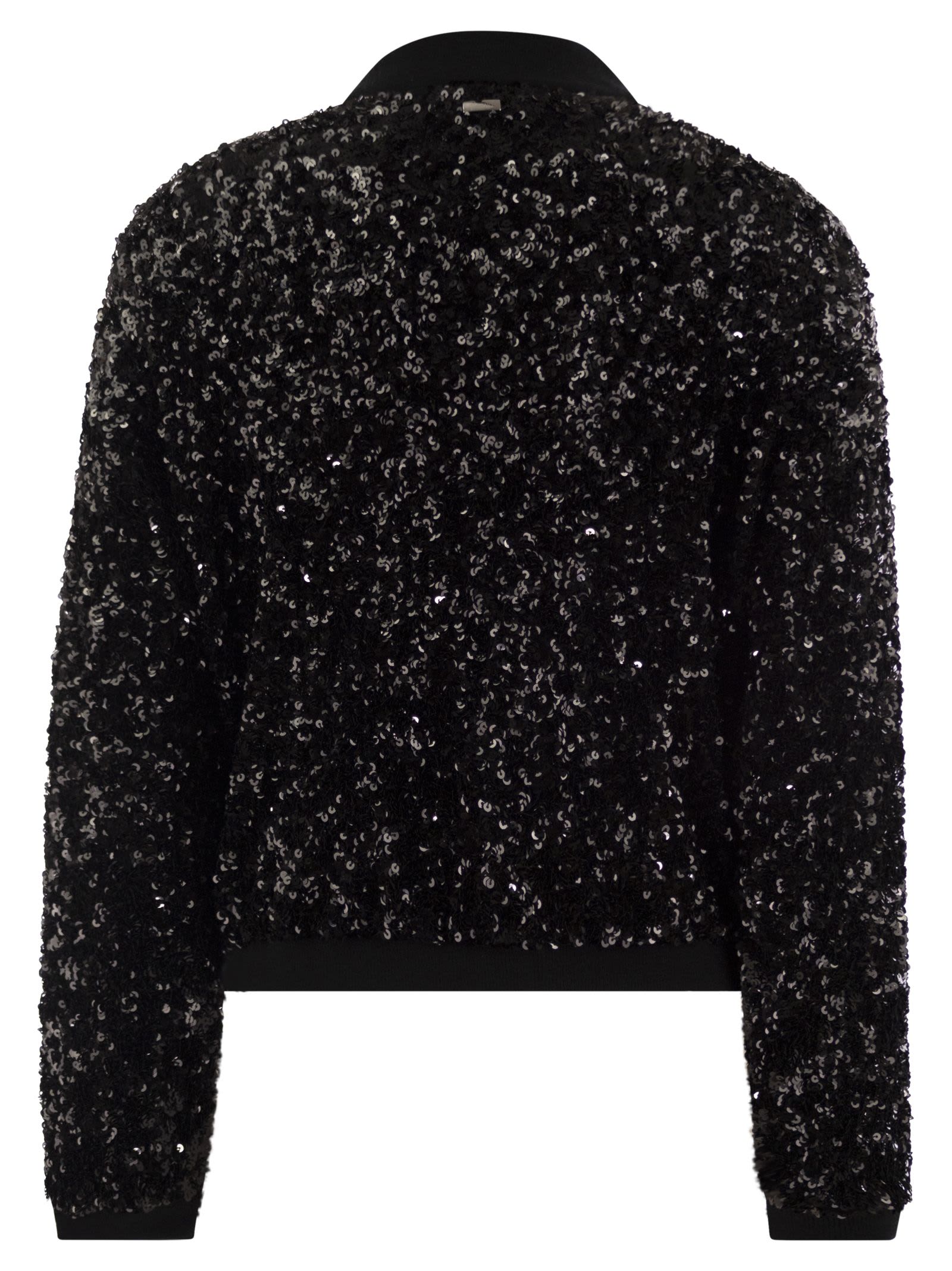 Shop Herno Bomber Jacket With Sequins In Bluette