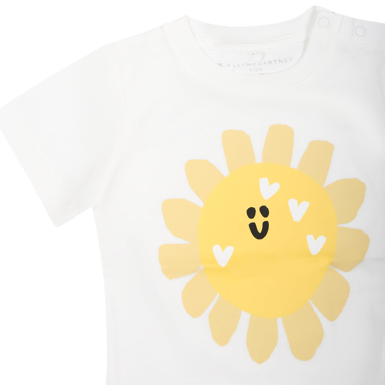 Shop Stella Mccartney White T-shirt For Baby Girl With Sun In Ivory