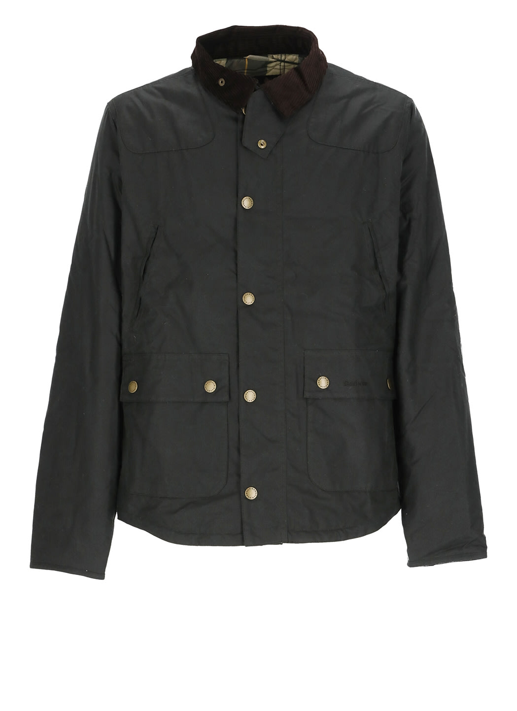 Barbour Greeb Waxed Cotton Quilted Jacket In Green