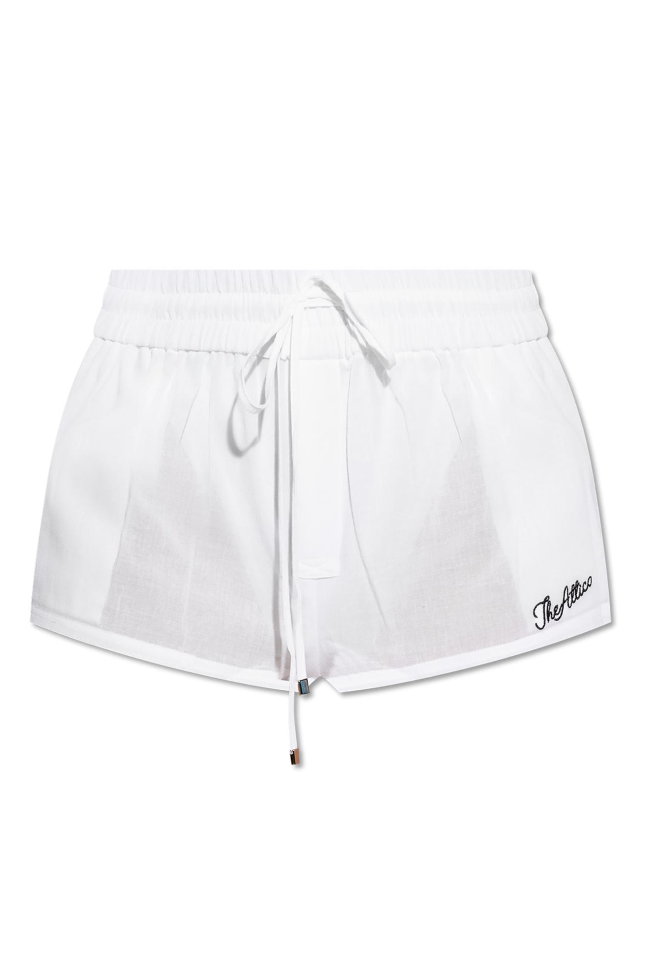 Shop Attico The  Join Us At The Beach Collection Shorts In White
