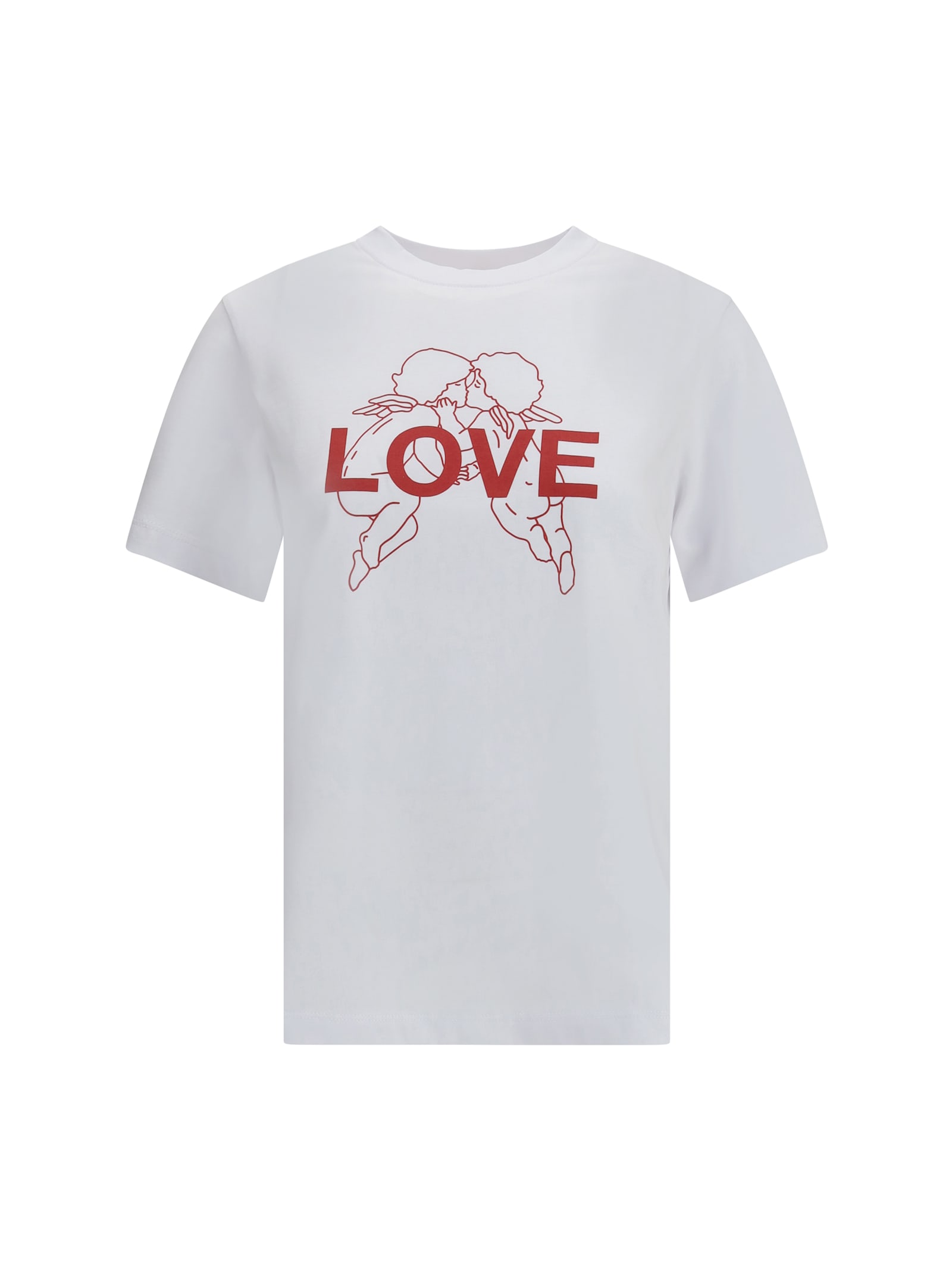 Fiorucci Kissing Angels Love Print Regular T-shirt In White
