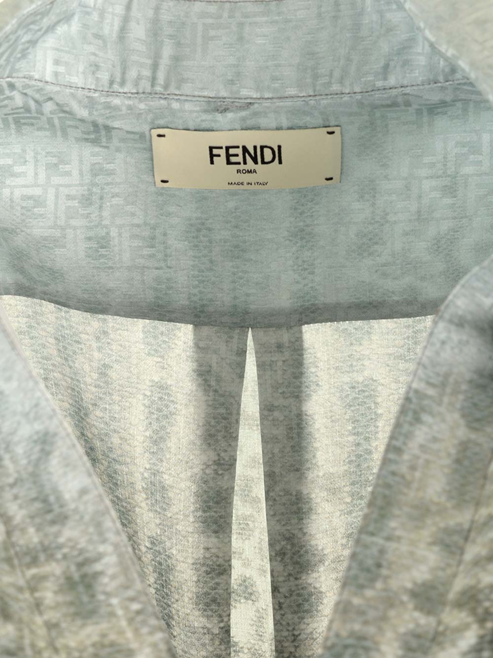 Shop Fendi Fluid Silk Blouse In Pale Blue