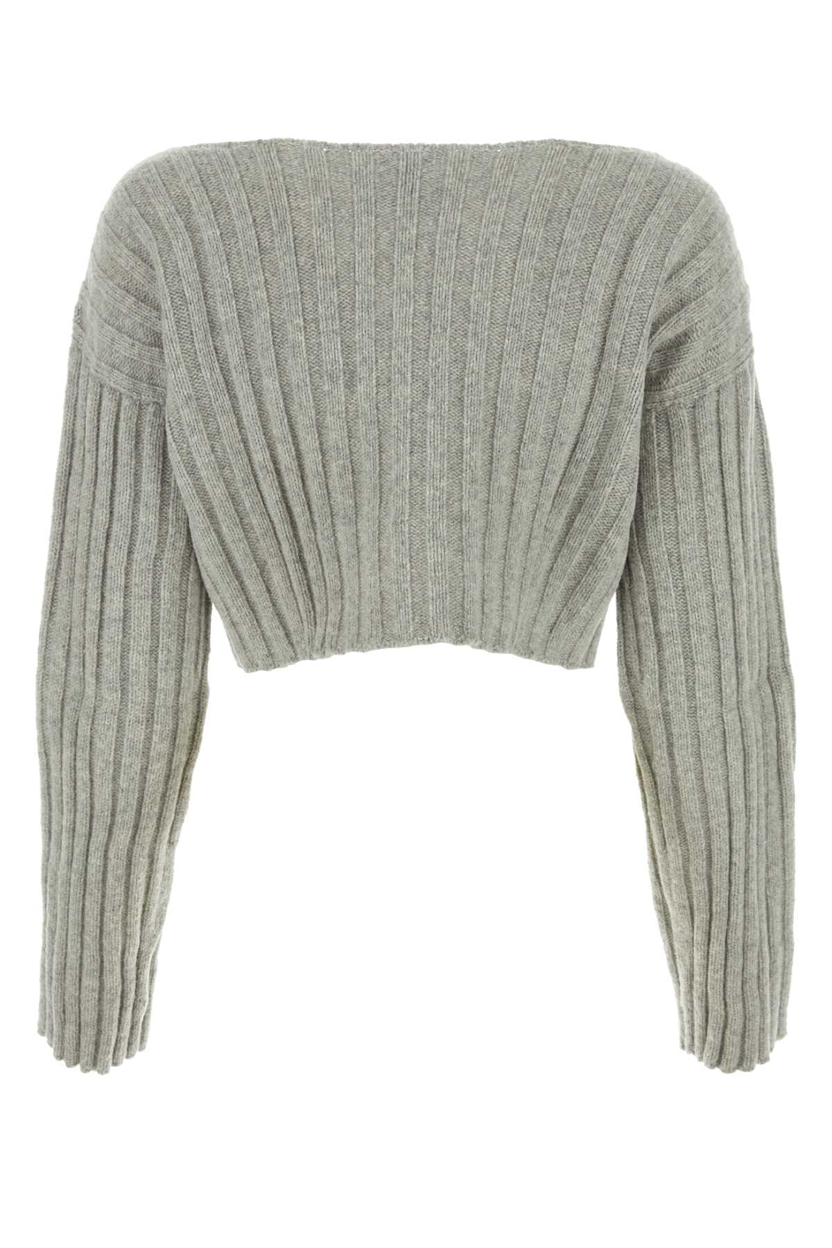 Shop Baserange Melange Grey Wool Blend Sweater In Greymelange