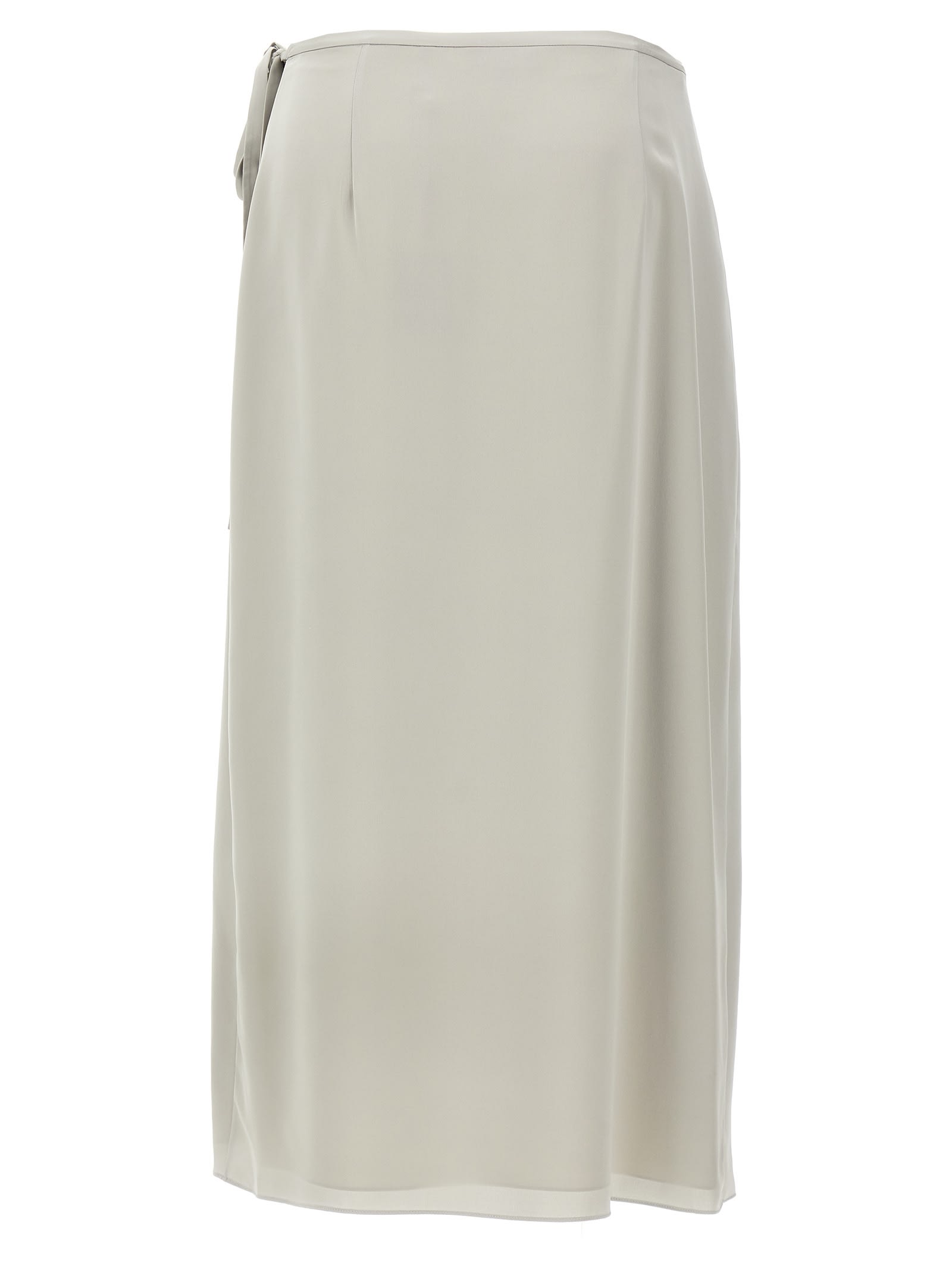 Theory 'tie Wrap' High Waist Midi Skirt In Gray