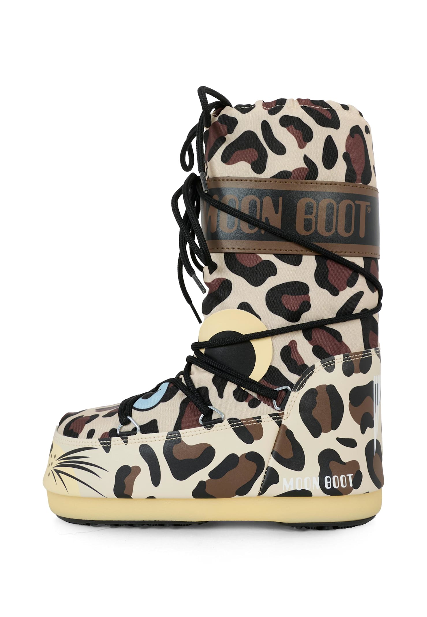 Moon Boot Brown For Kids With Animalier Pattern In Brown