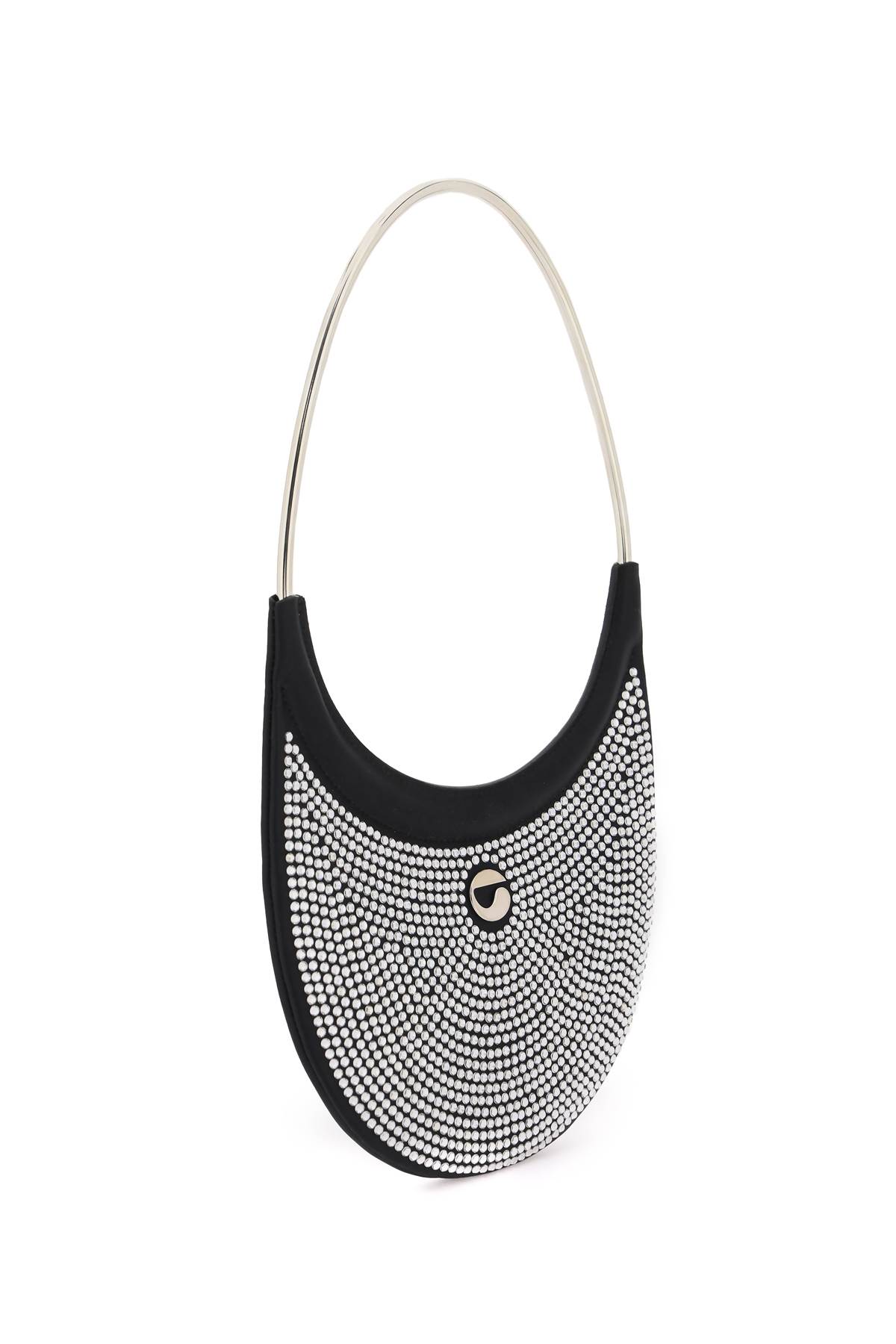 Coperni Embellished Fabric Ring Swipe Shoulder Bag In Black