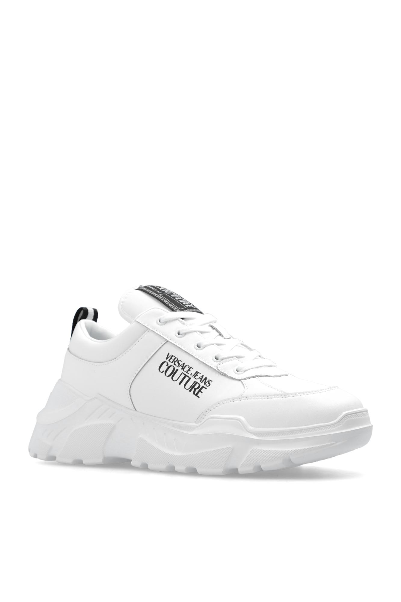 Shop Versace Jeans Couture Printed Sneakers In White