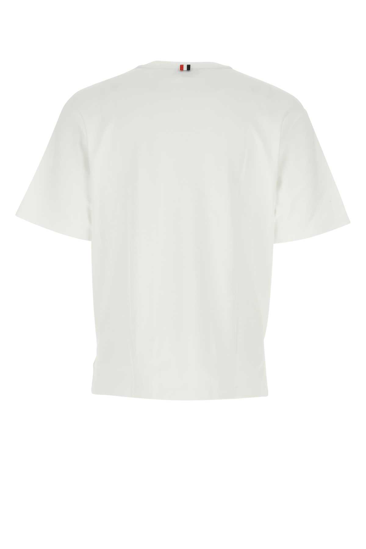 Shop Thom Browne White Cotton Oversize T-shirt In 100