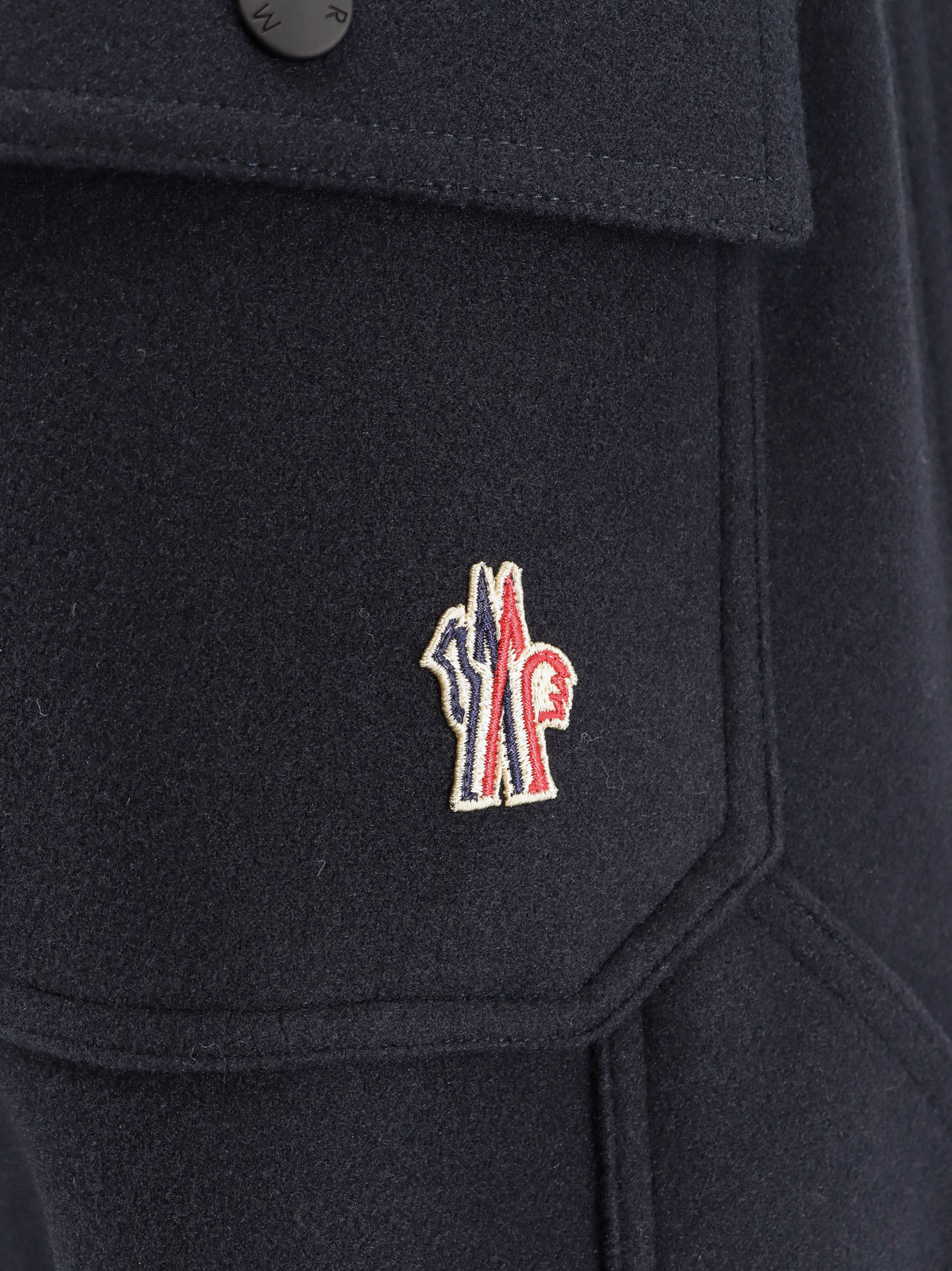 Moncler Interlock Trousers With Embossed Logo In Blue
