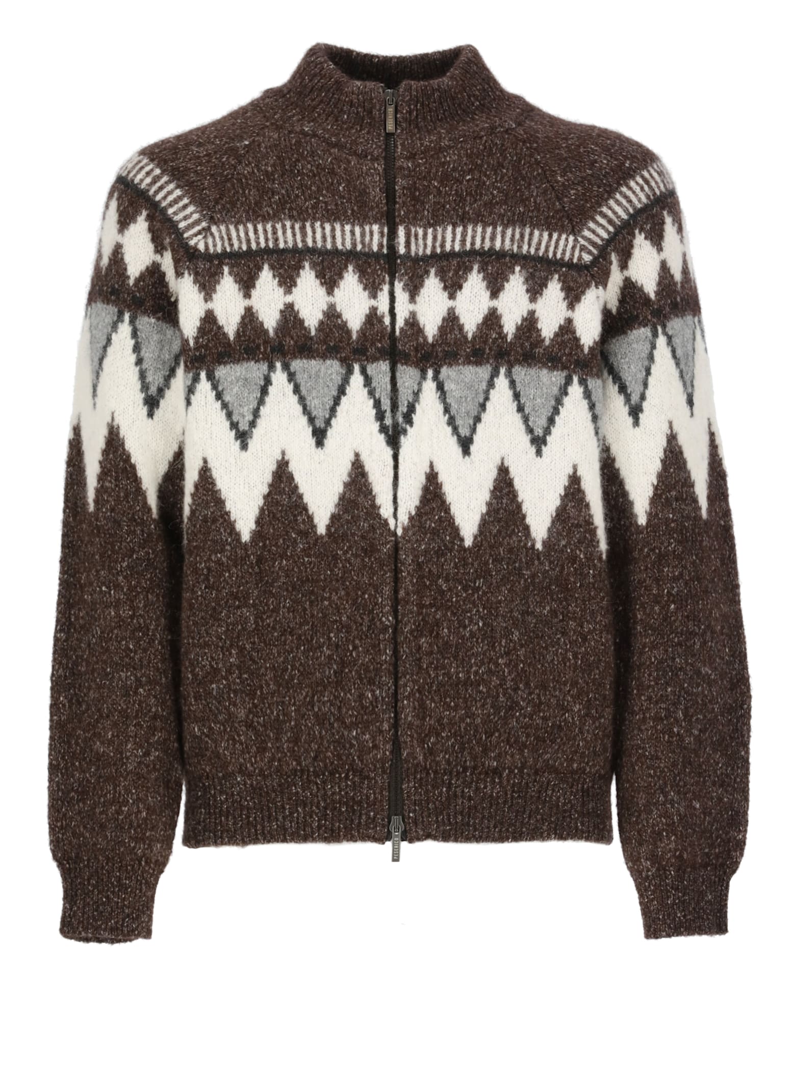 PESERICO SWEATER WITH GEOMETRIC PATTERN 