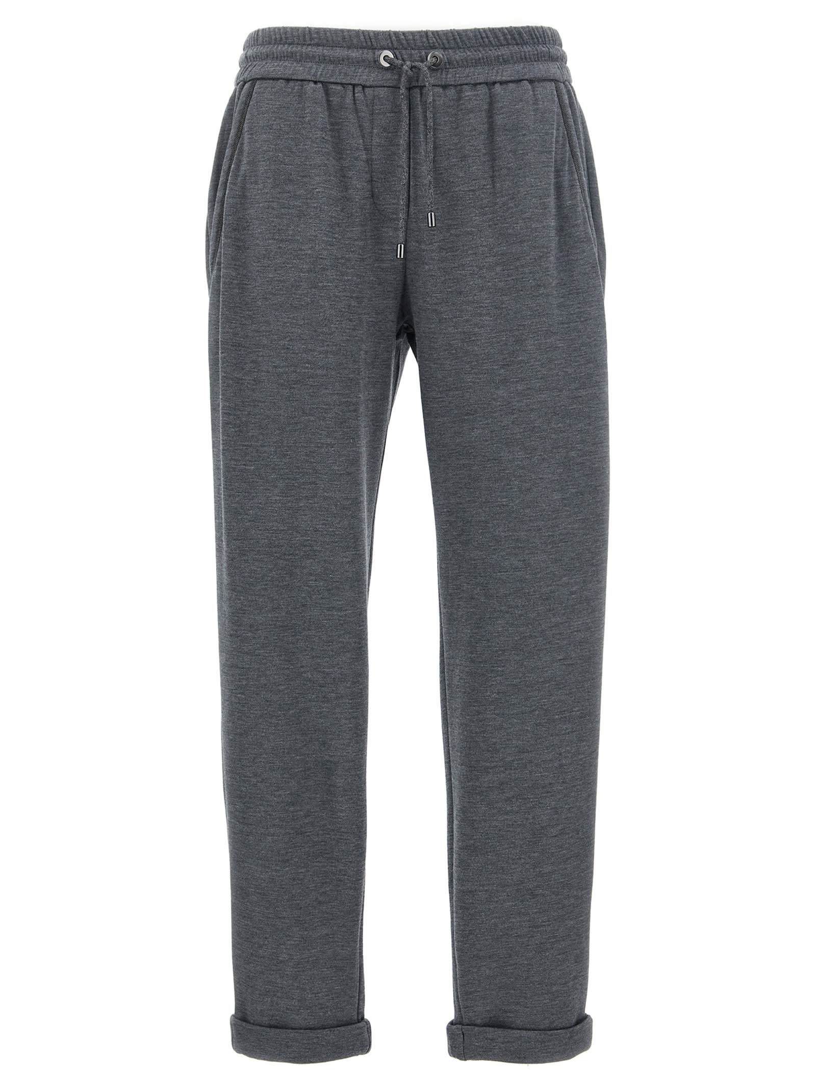 Shop Brunello Cucinelli Monile Joggers In Gray