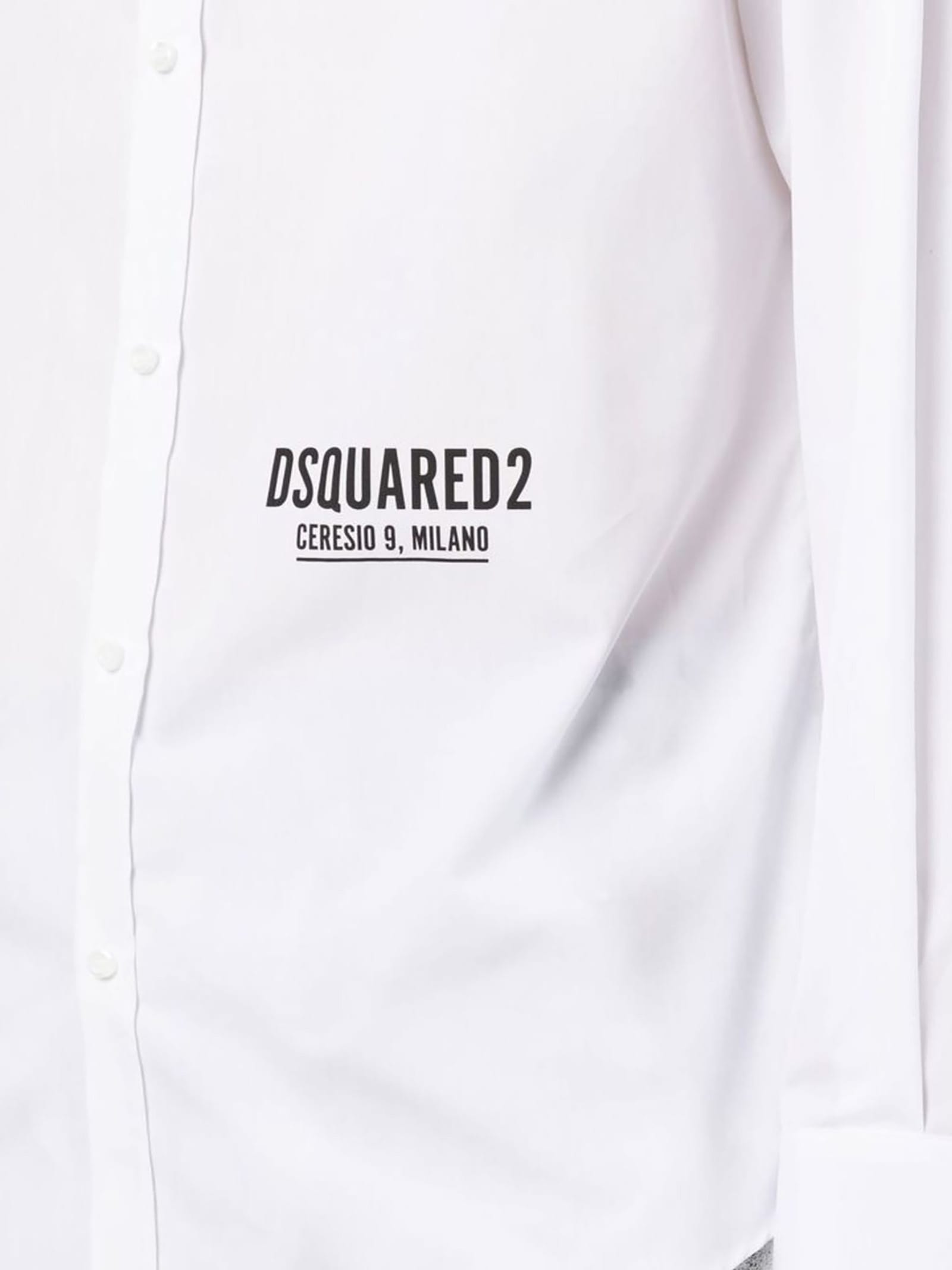 DSQUARED2 COTTON SHIRT WITH CONTRASTING COLOR LOGO