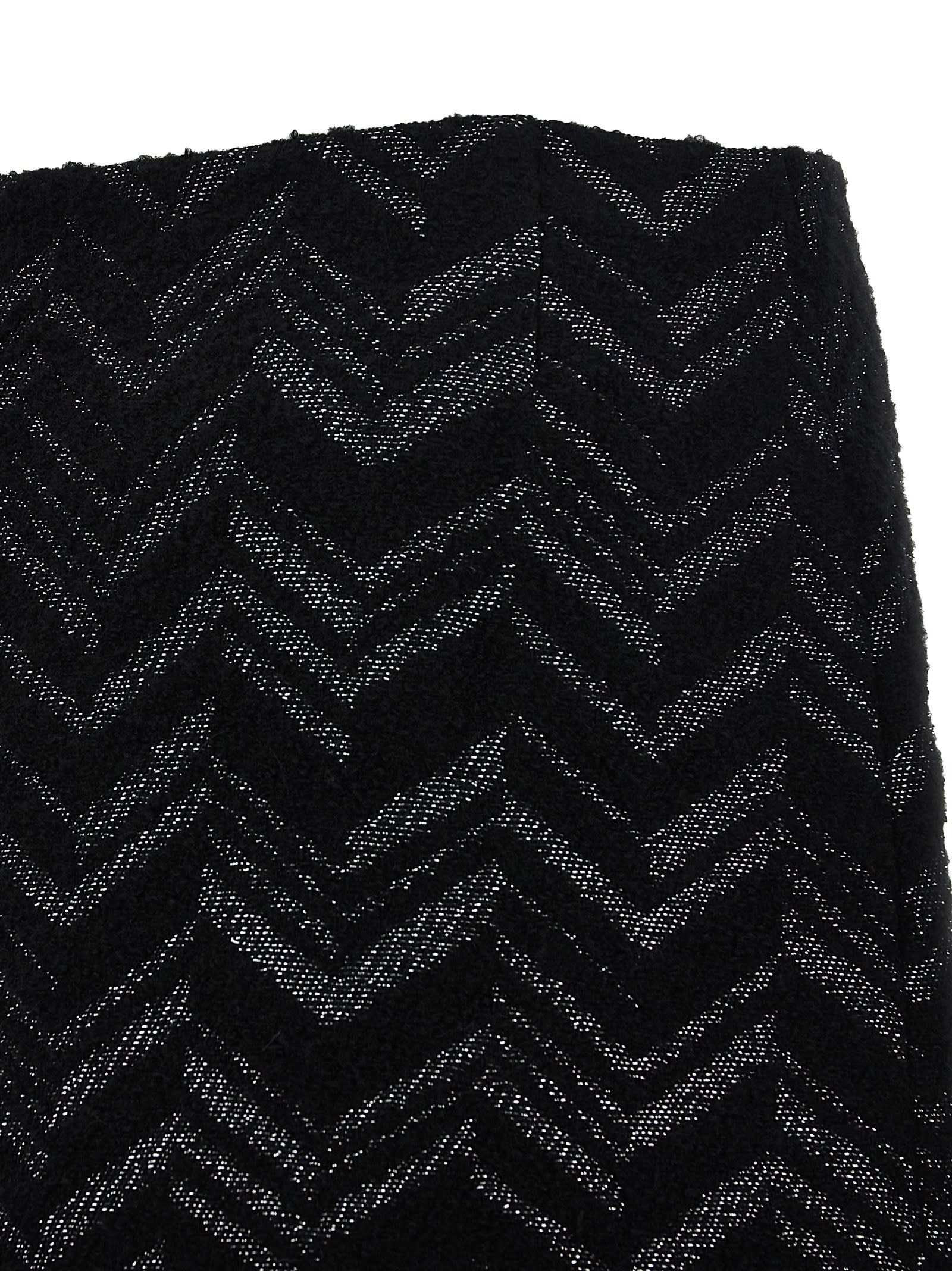 Shop Missoni Chevron Lamé Bouclé Skirt In Black