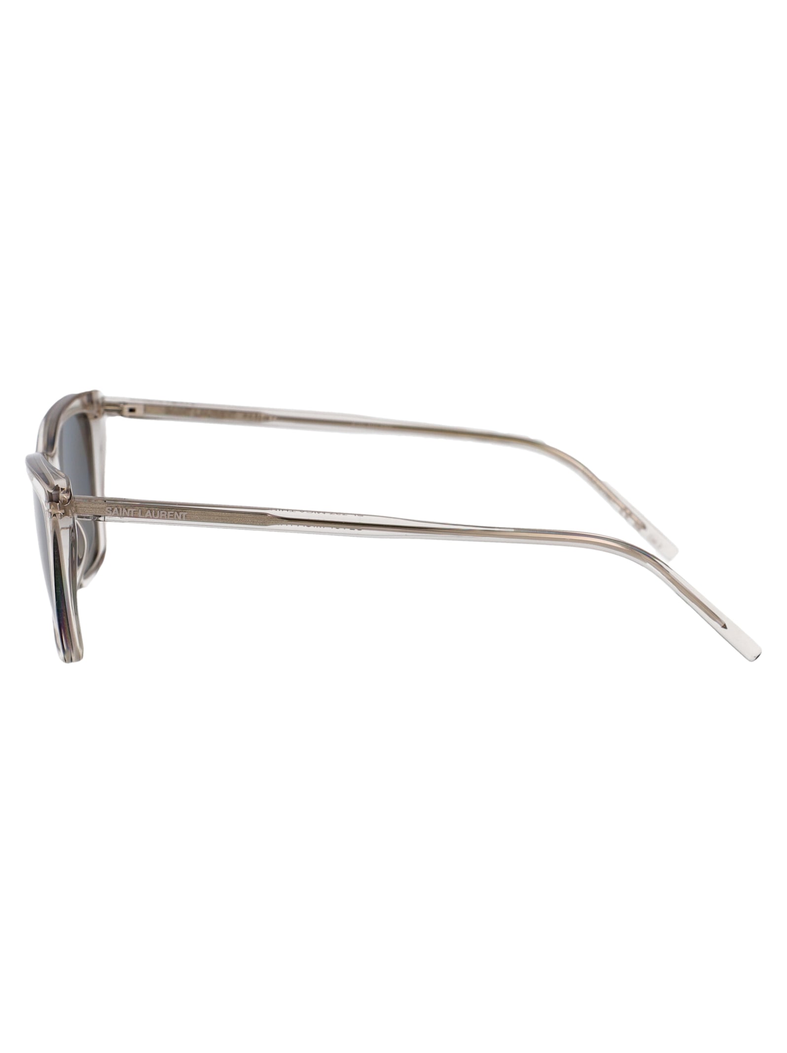 Saint Laurent Sl 737 Mica Thin Sunglasses In Beige-beige-silver