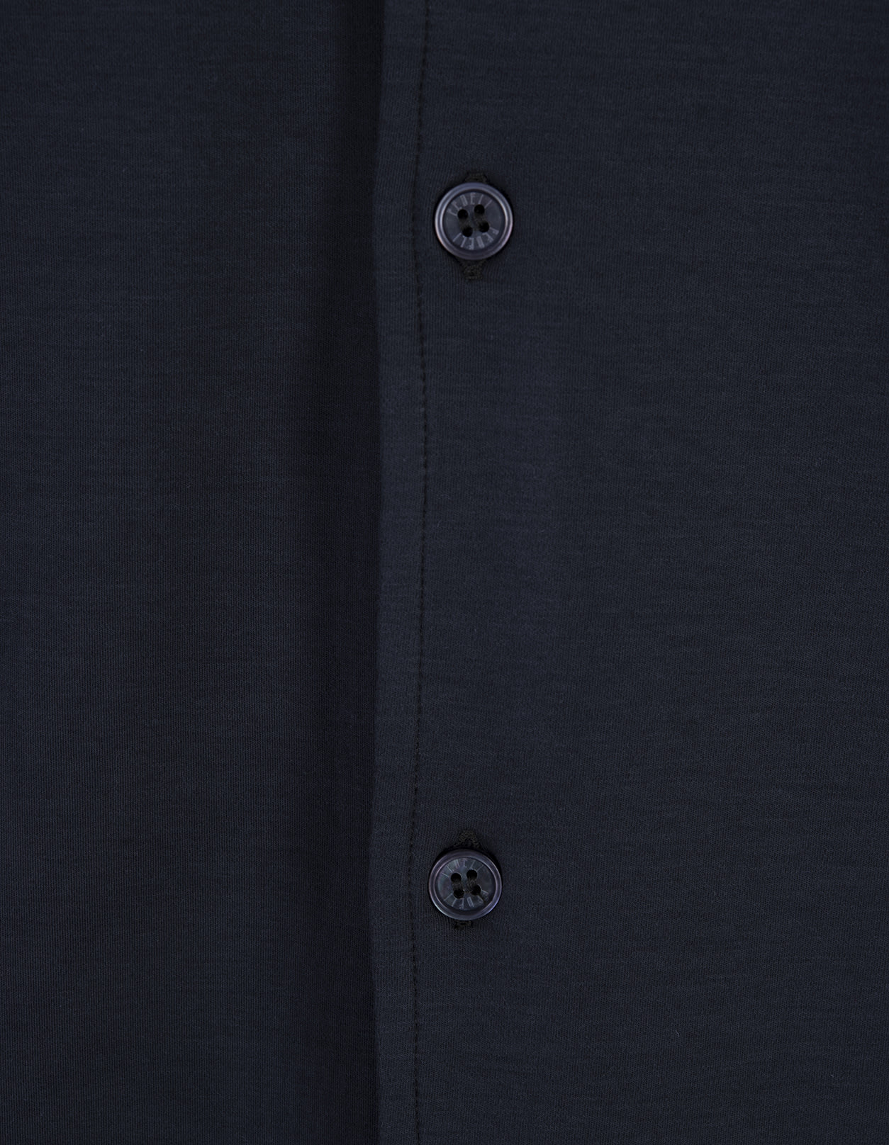 Shop Fedeli Navy Blue Stretch Cotton Shirt