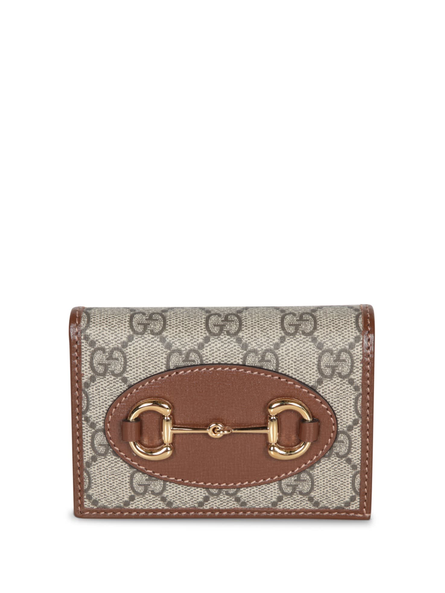 Gucci Horsebit 1955 Gg Beige Card Holder In Neutral