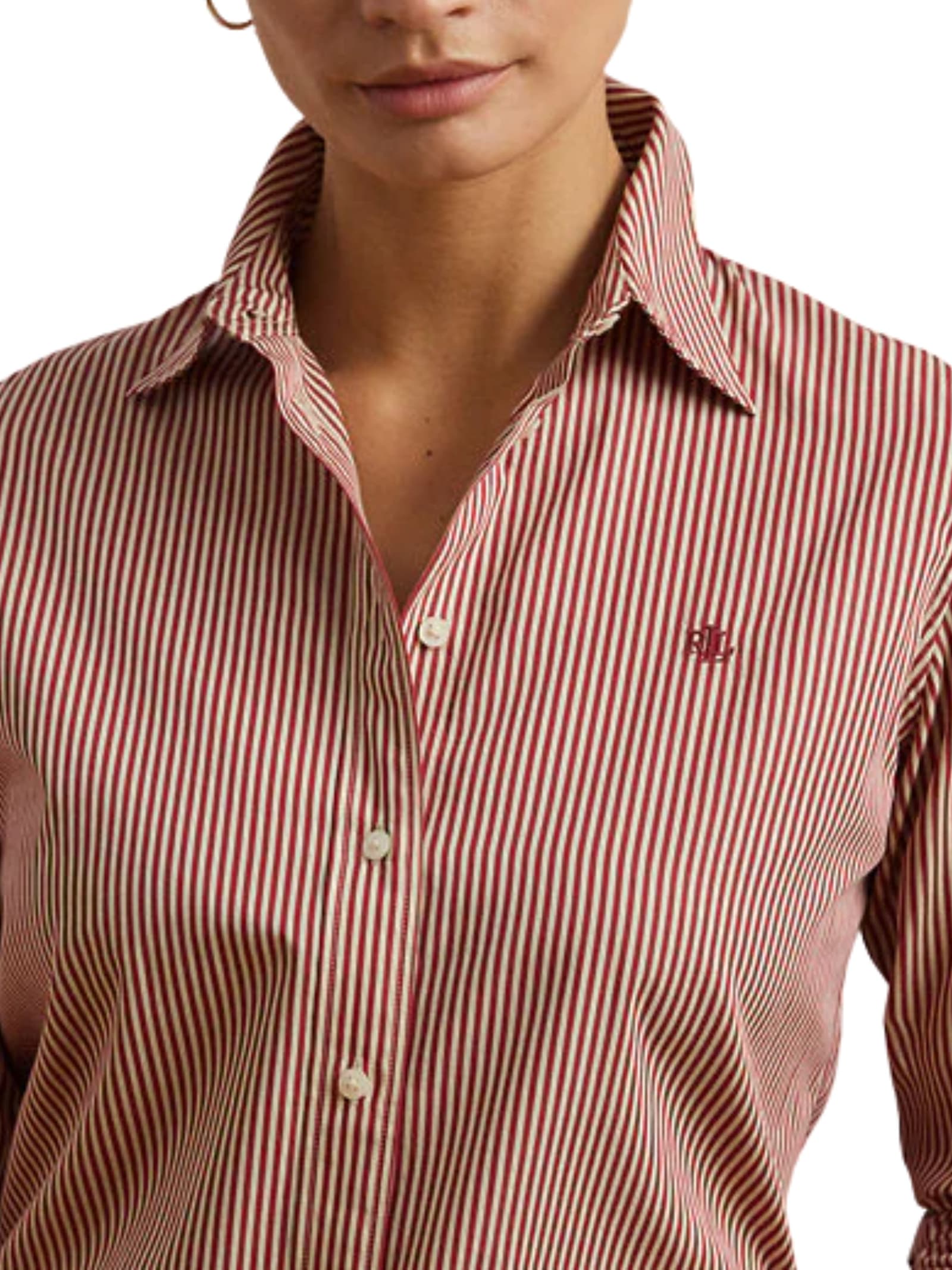 Ralph Lauren Logo-detail Stripe-pattern Shirt In Pink