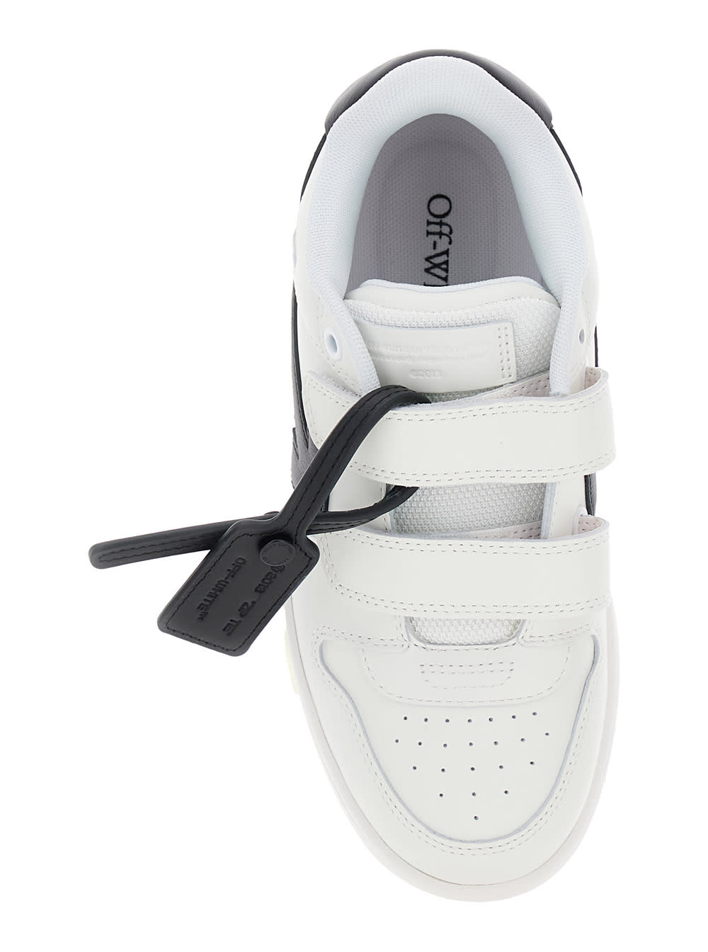 Shop Off-white Out Of Office White Low Top Sneakers With Velcro Straps In Leather Boy