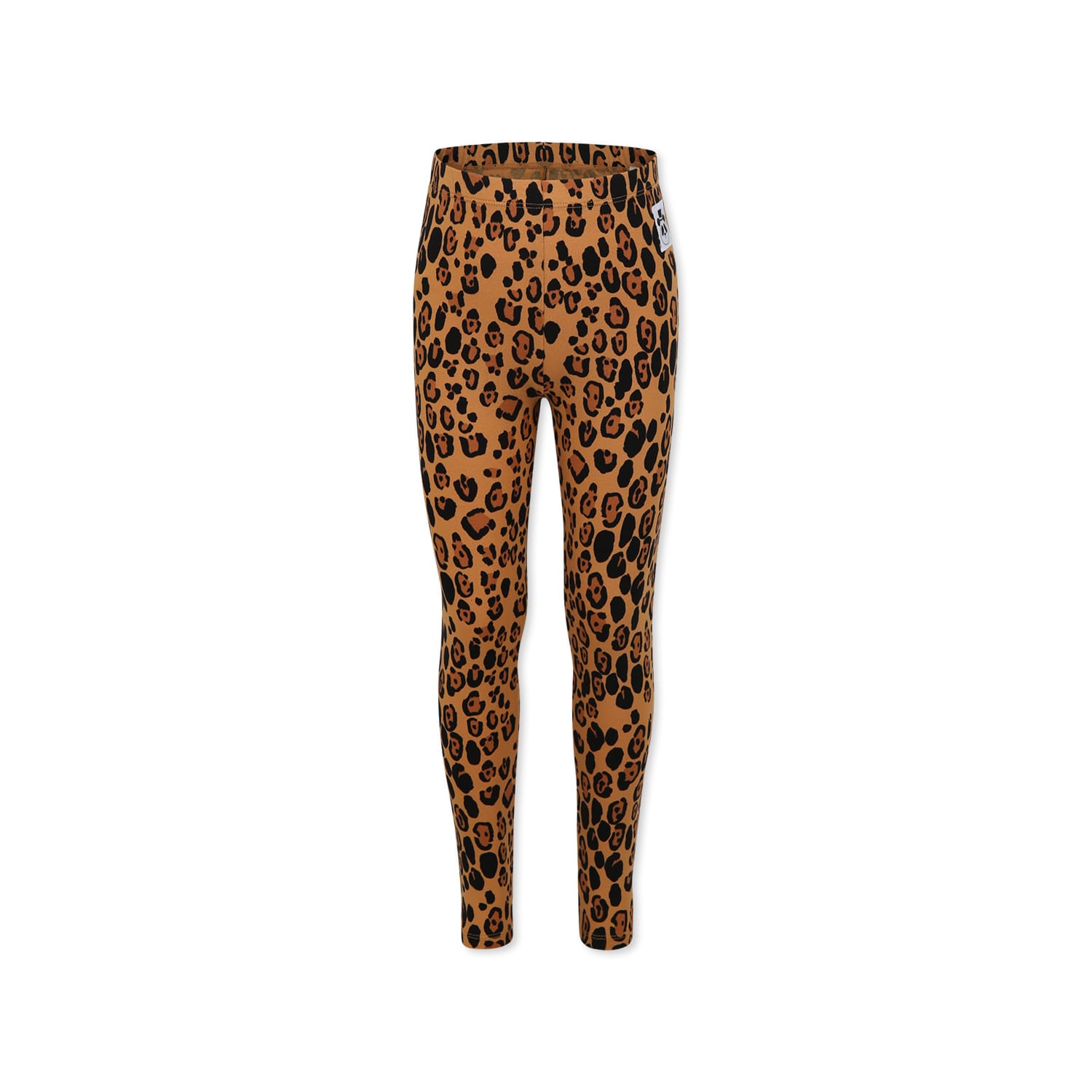 Mini Rodini Beige Leggings For Girl With Spotted Print In Beige