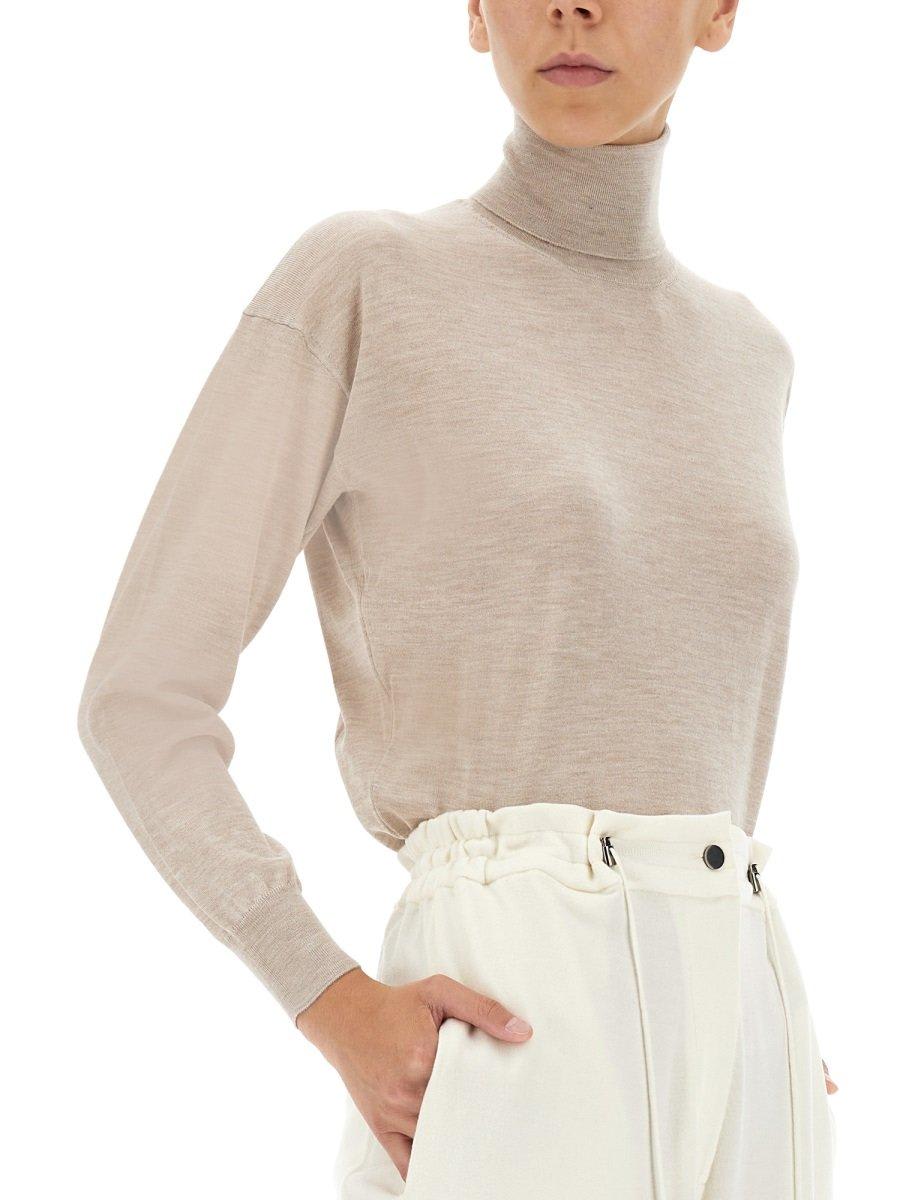 Shop Tom Ford Turtleneck Longsleeved Knit Jumper In Beige