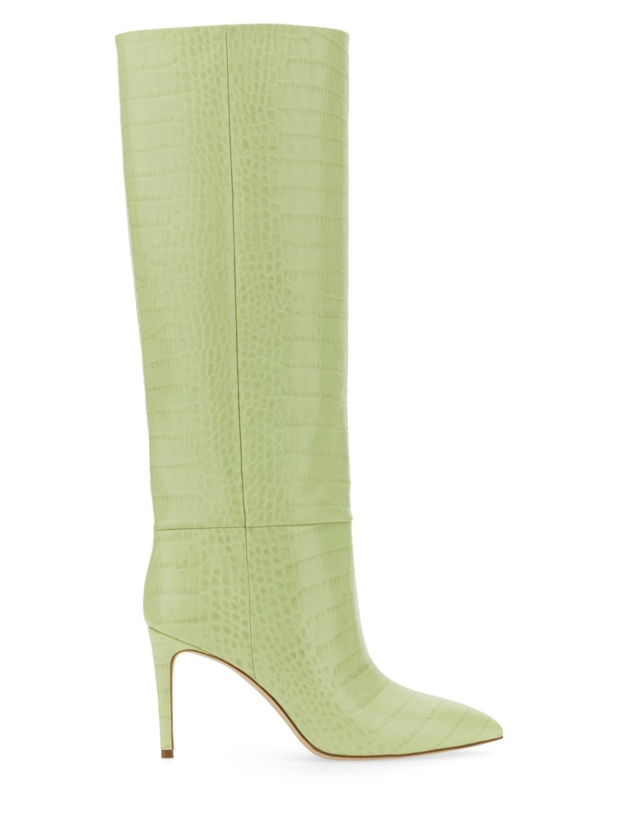 Paris Texas Knee-high 85 Stiletto Boots In Green