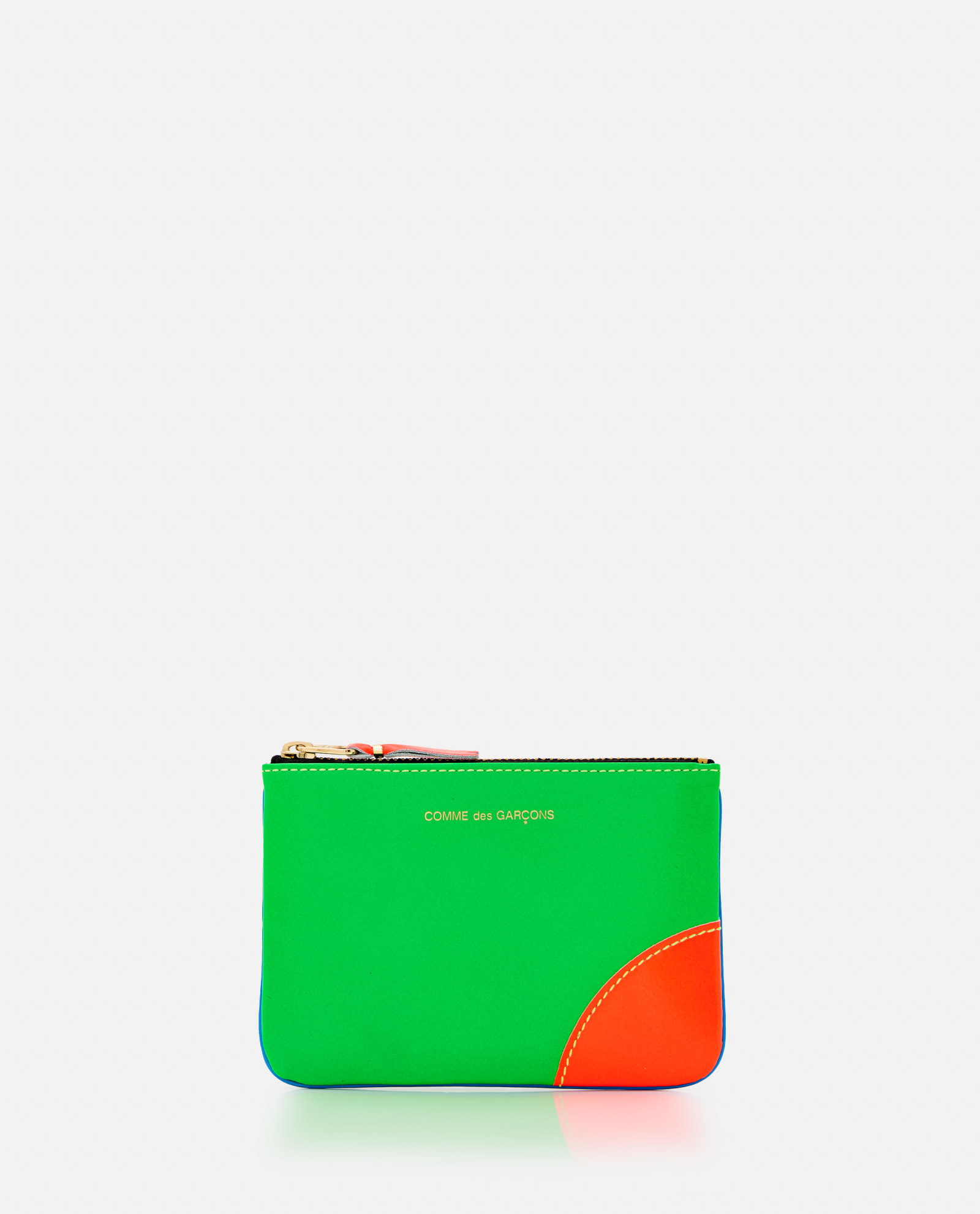 Shop Comme Des Garçons Play Super Fluo Leather Line Wallet In Blue