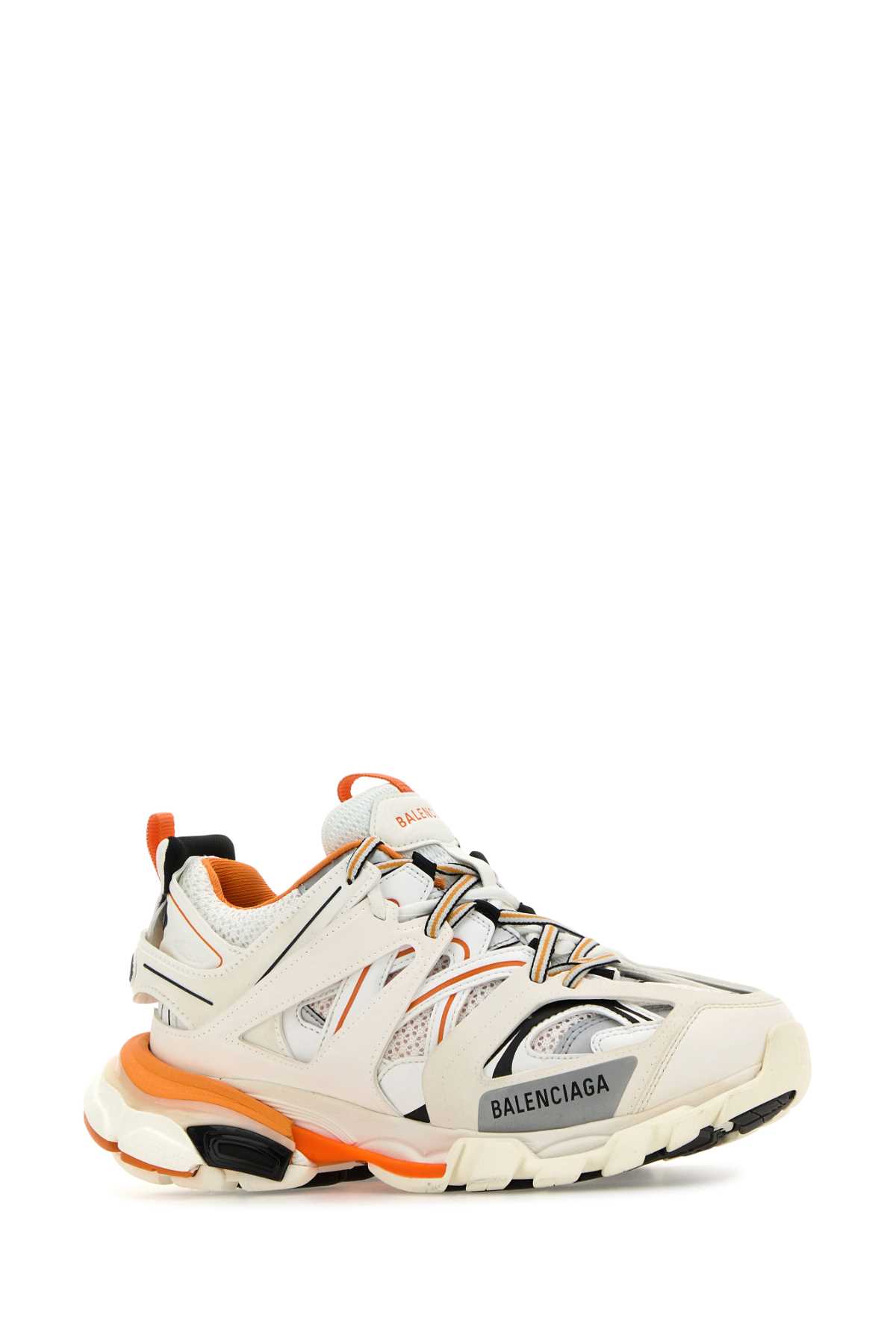 Shop Balenciaga Multicolor Mesh And Rubber Track Sneakers In Whiteorange