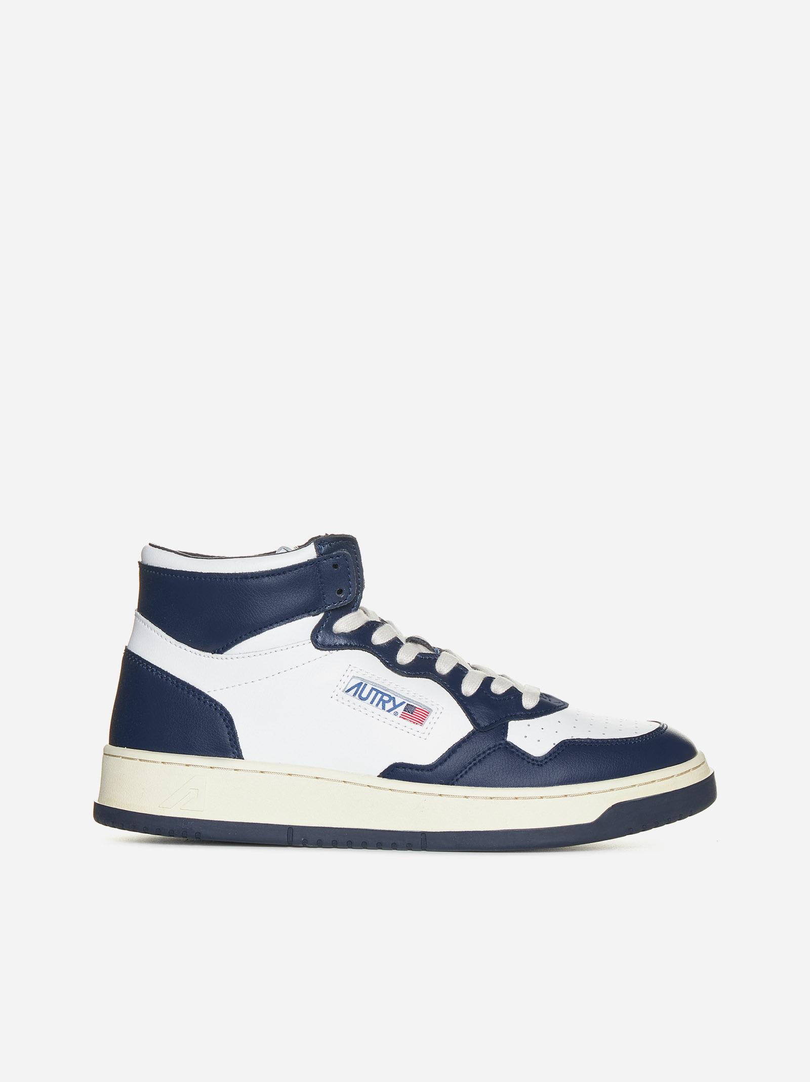 AUTRY MEDALIST LEATHER MID-TOP SNEAKERS
