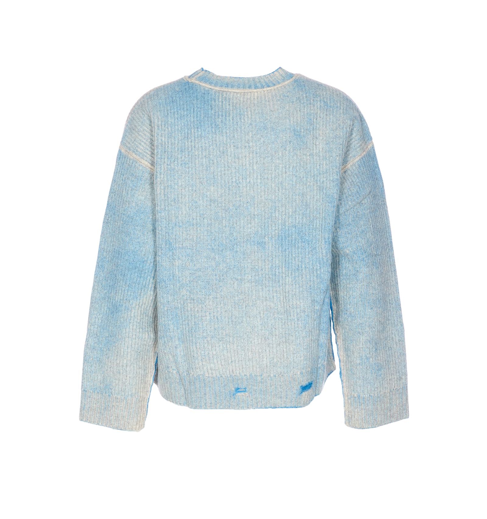 Represent Crewneck Long Sleeve Knitwear With Ribbed Texture In Blue