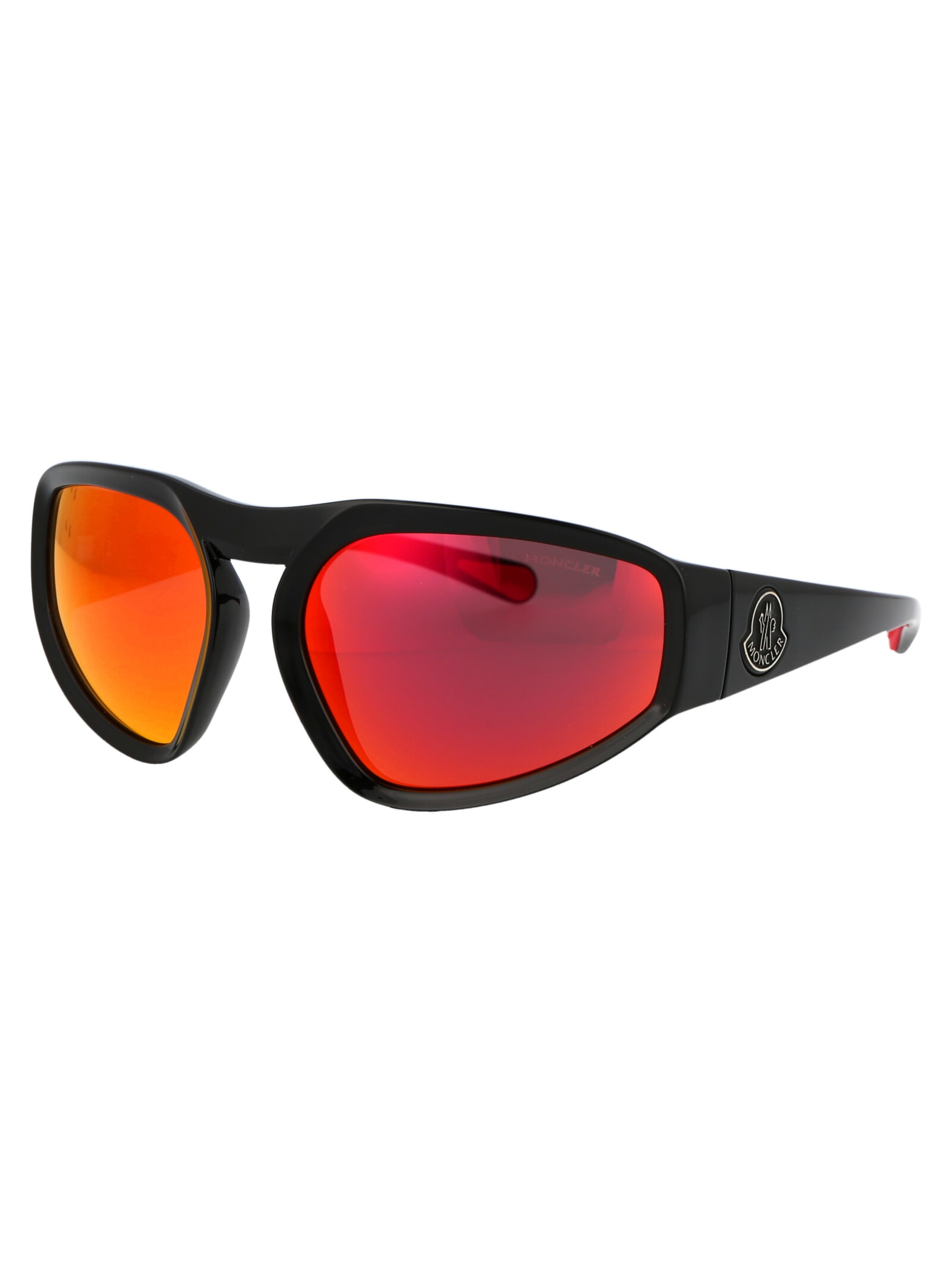 Shop Moncler Ml0248 Sunglasses In 01u Black