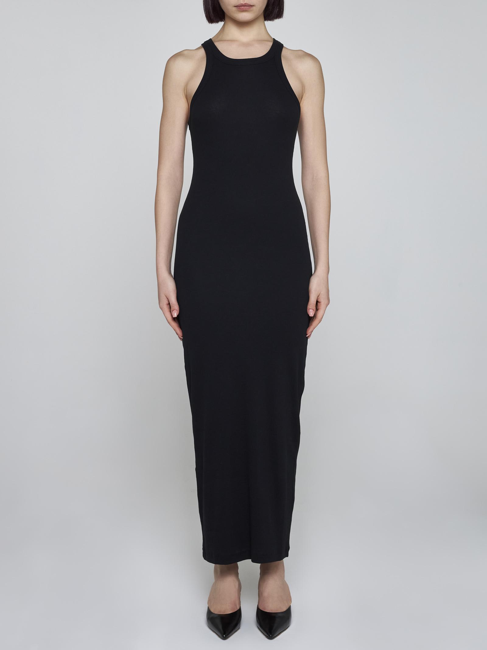 Shop Totême Cotton Long Tank Dress In Black