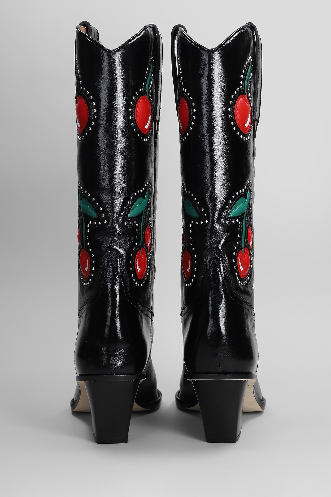 Paris Texas Cherry Blossom 60 Texan Boots In Black