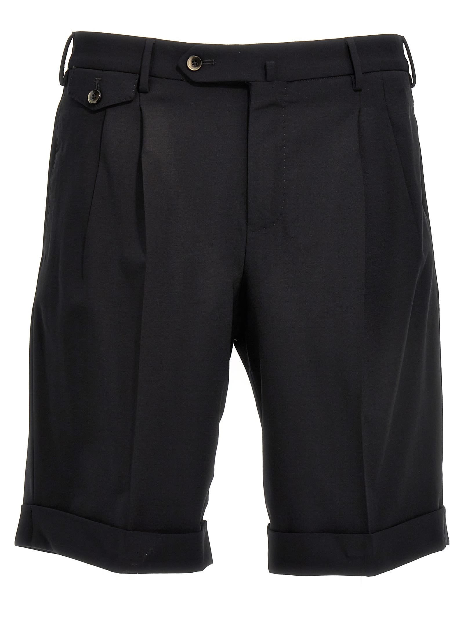 Pt01 Wool Bermuda Shorts In Black