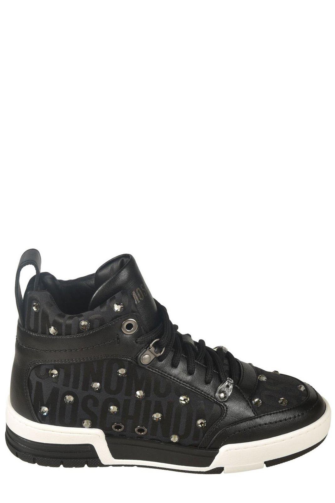 Logo-printed High-top Lace-up Sneakers