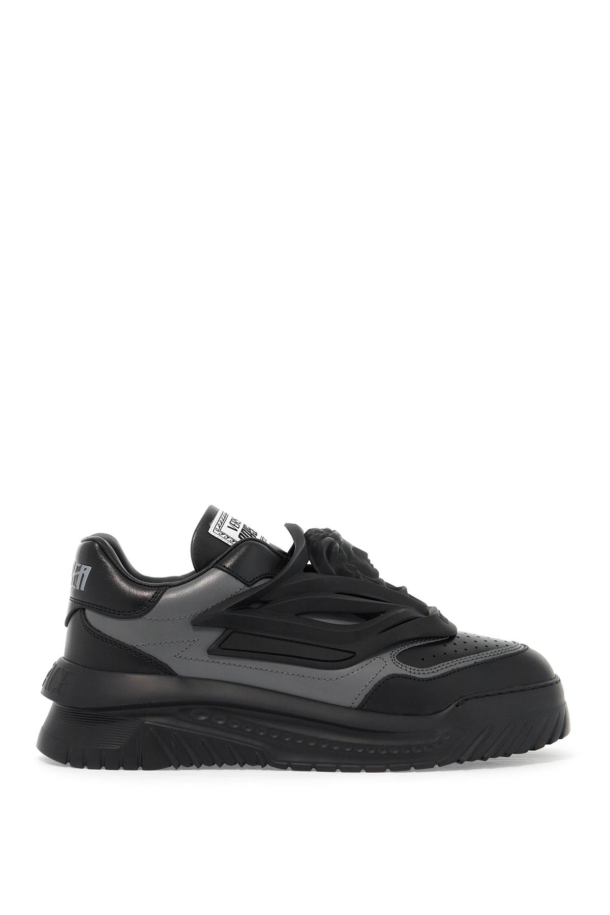 Shop Versace Odissea Sneakers In Black+anthracite (grey)