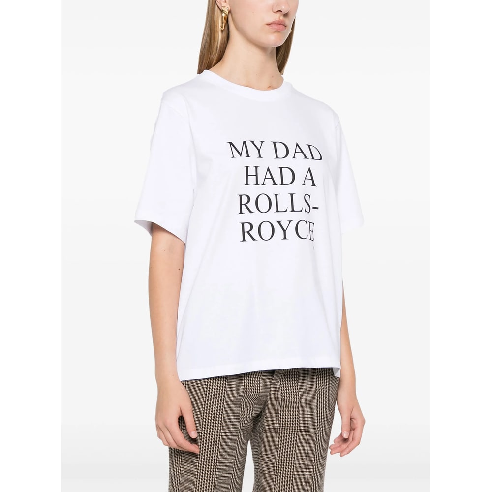 Victoria Beckham Womens White My Dad Had A Rolls-royce Cotton-jersey T-shirt Xl