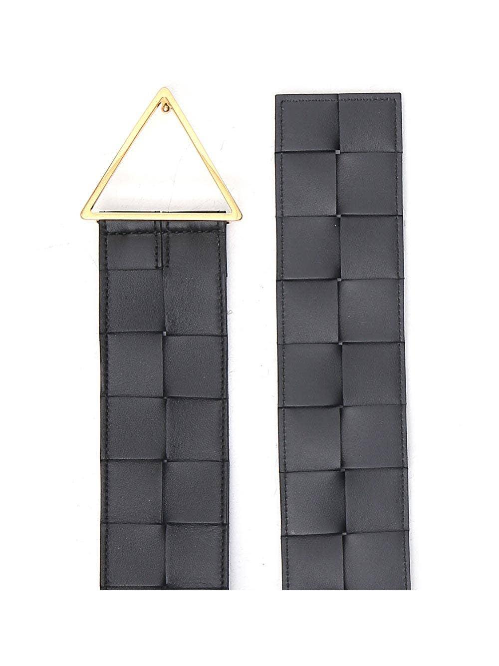 Shop Bottega Veneta Braided Nappa Leather Belt In Black
