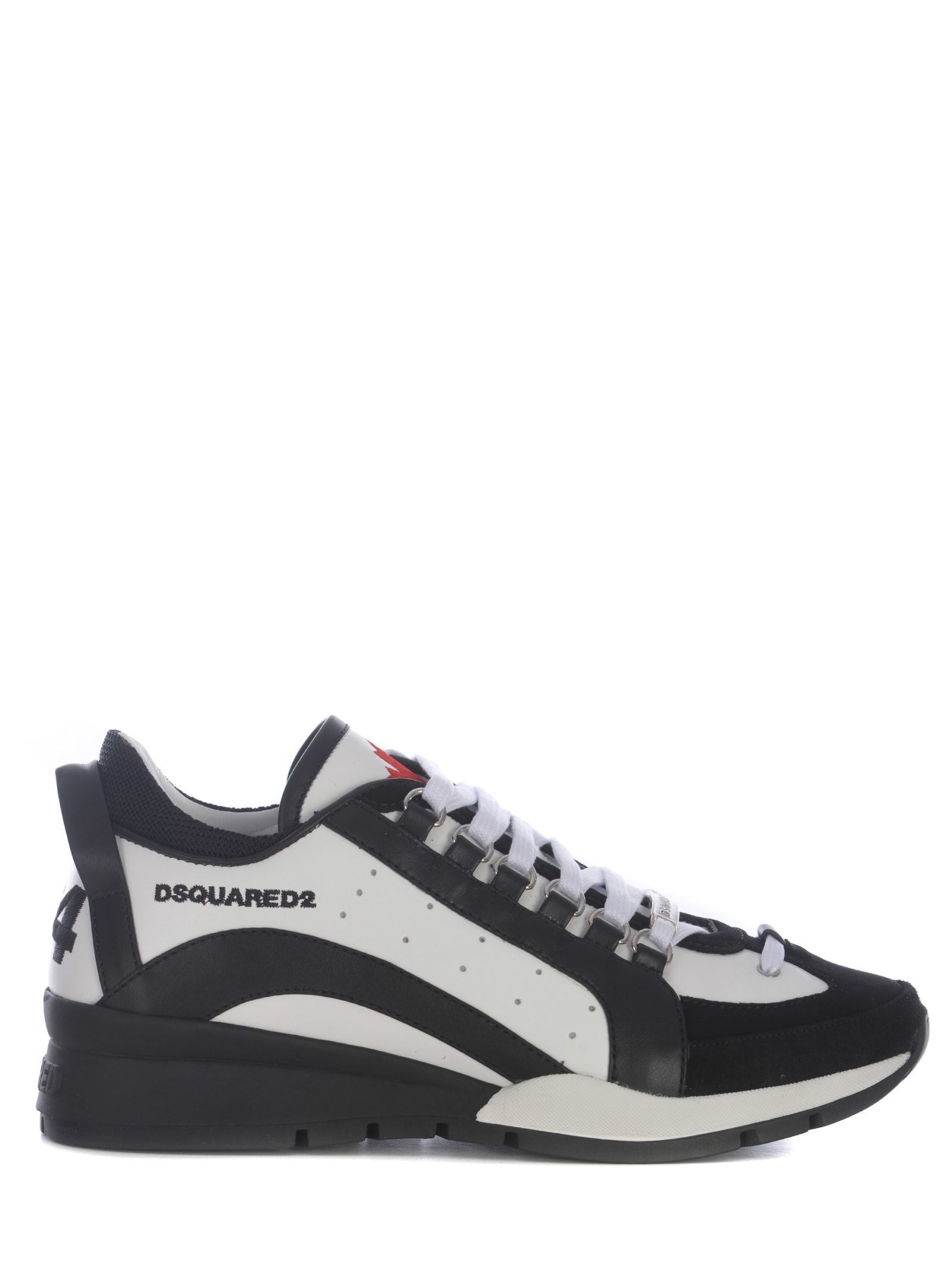 Shop Dsquared2 Sneakers  Legendary Made Of Leather In Bianco Nero