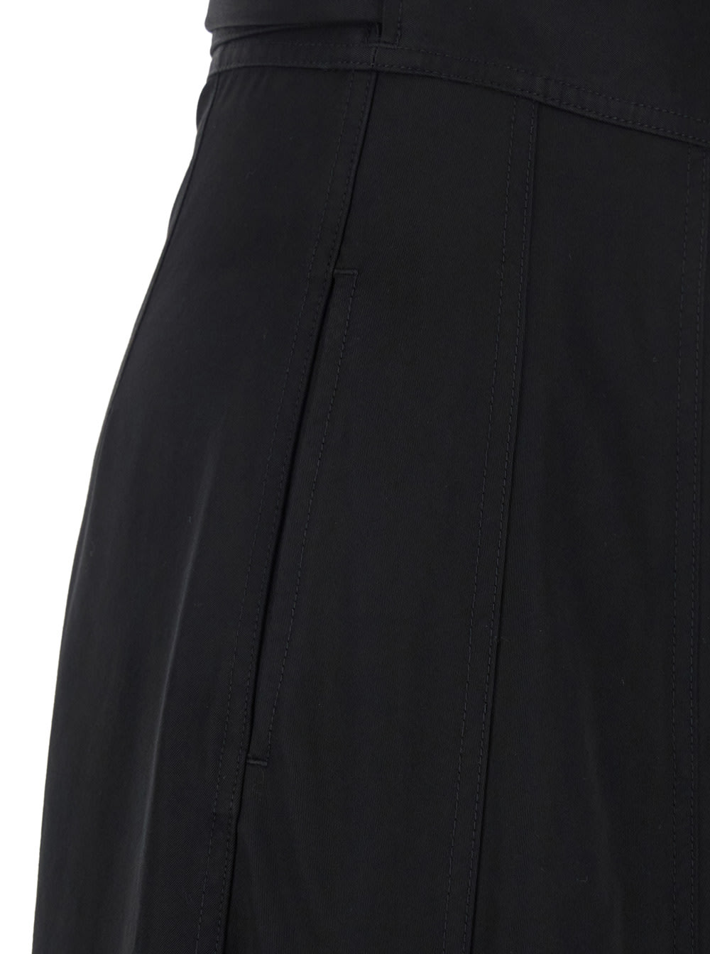 Phoebe Philo Black Wrap Skirt Long Skirt With Pleated Details In Cotton Woman In Black