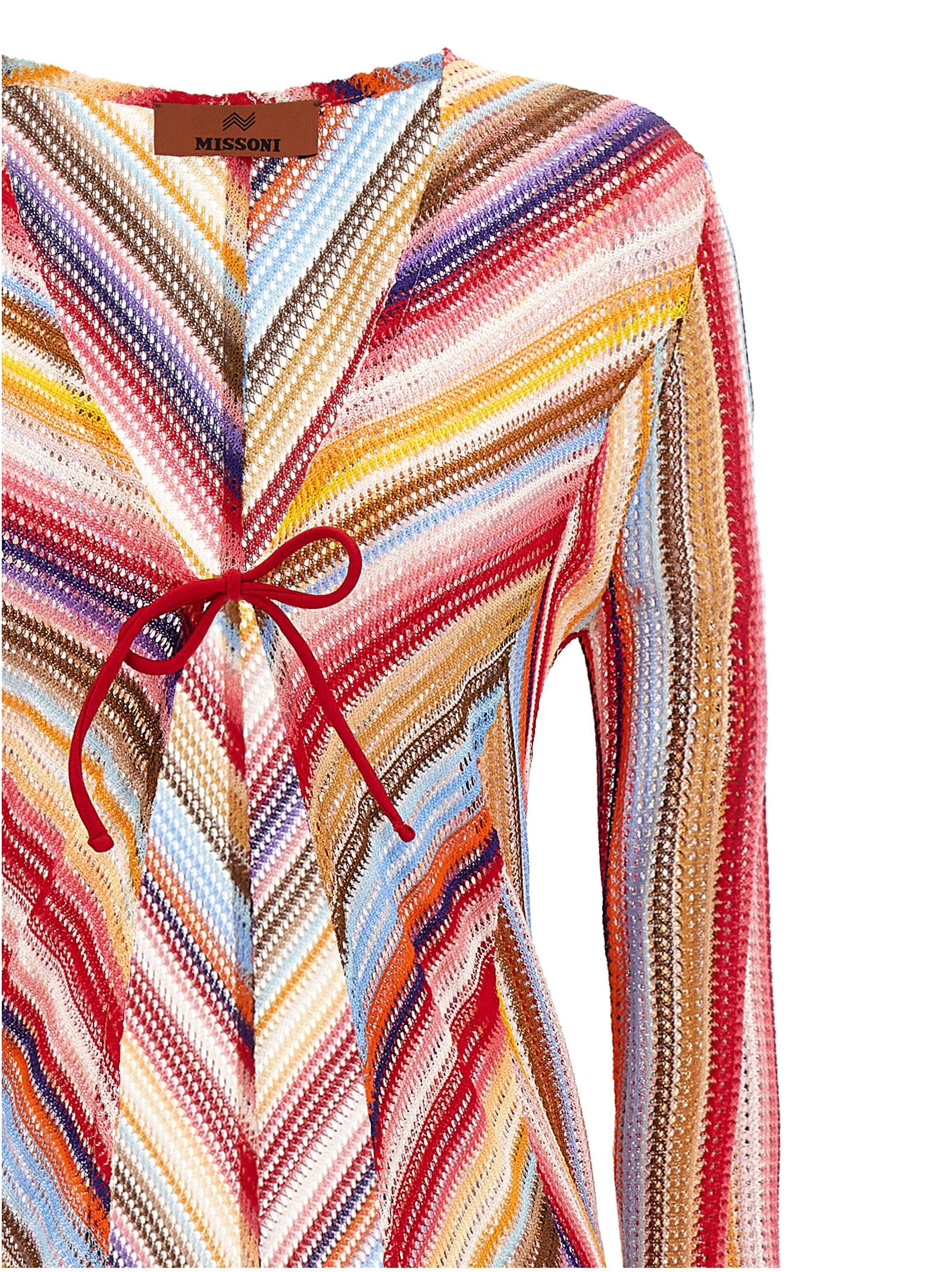 Shop Missoni Long Knit Cover-up In Multicolor