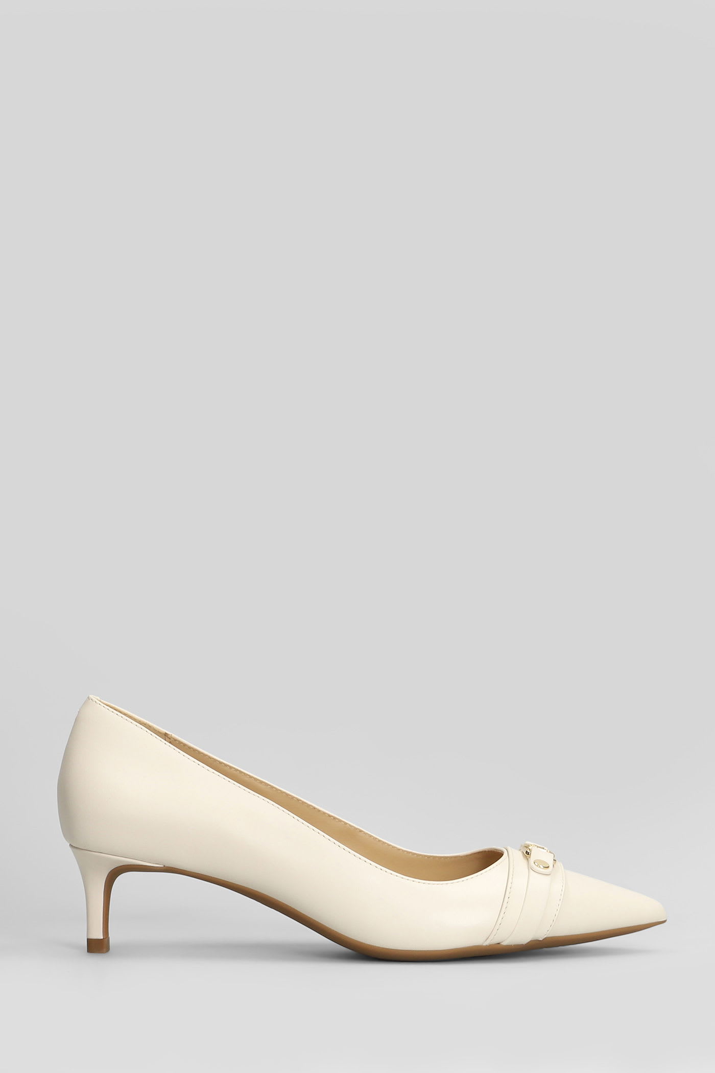 Michael Kors Mandy Flex Pumps In Beige Leather In Neutral