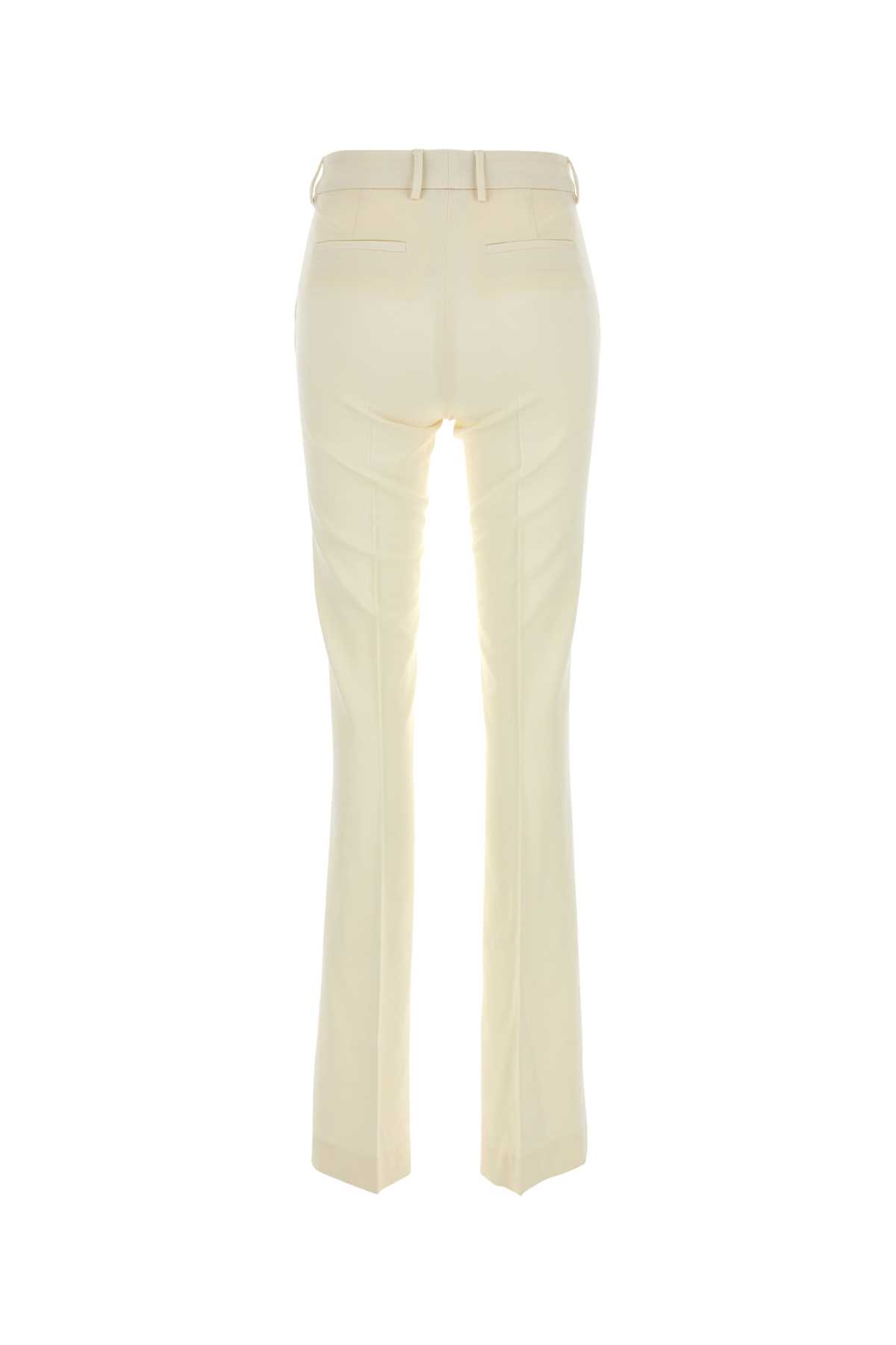 Shop Pt Torino Cream Stretch Wool Pant In Burro