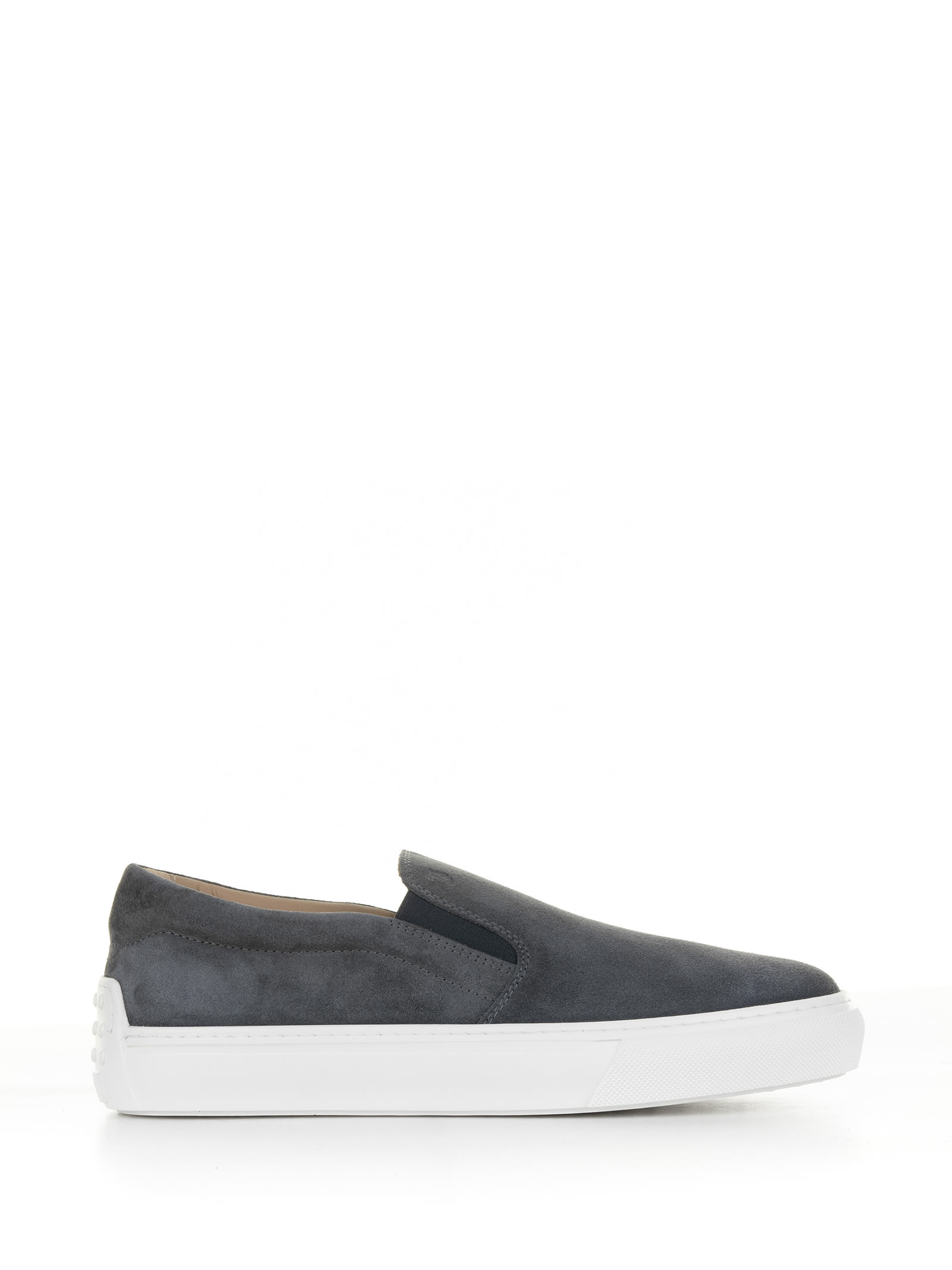 Tod's Slip-on In Leather And Rubber Sole In Antracite