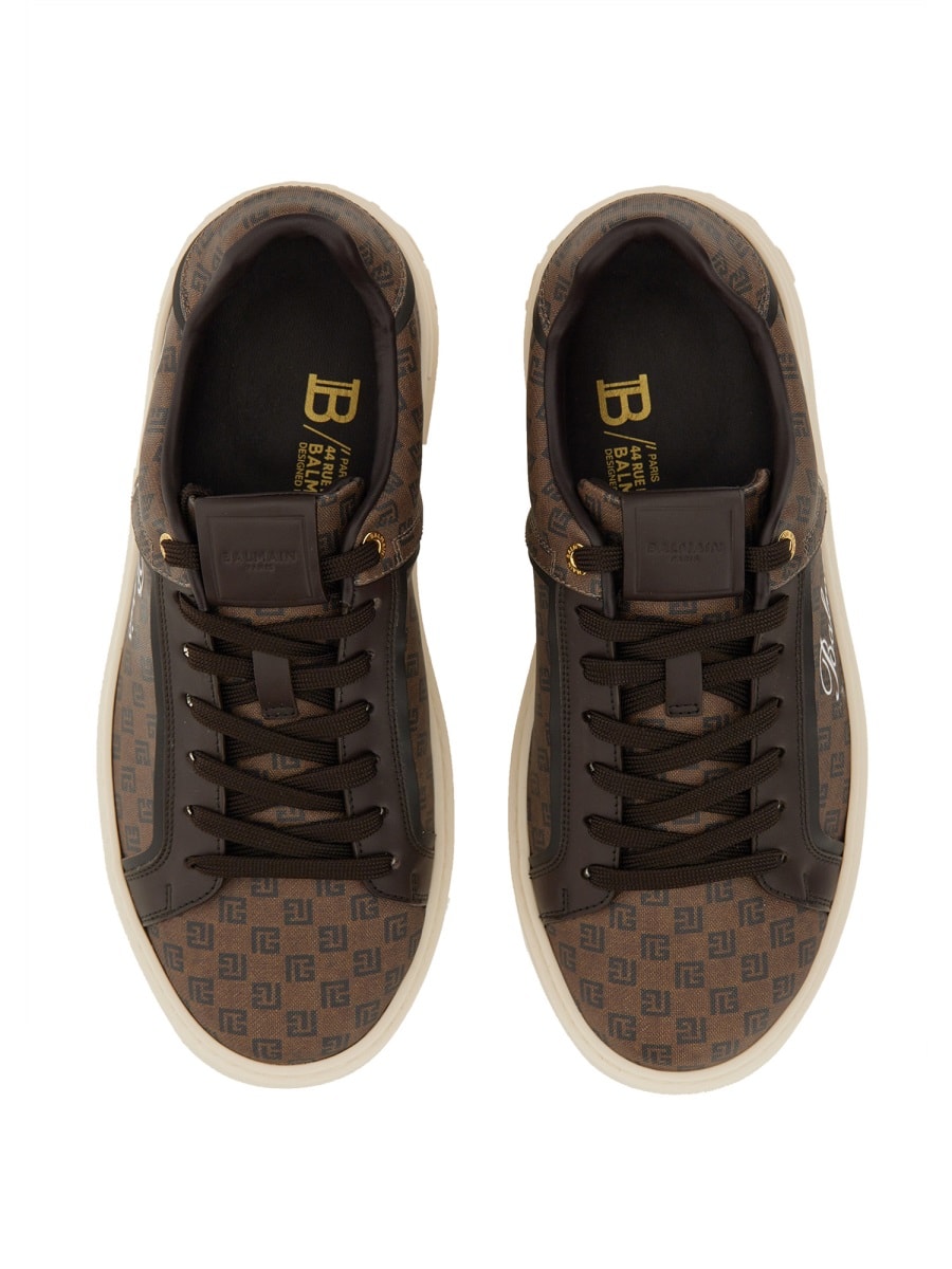 Shop Balmain B-court Sneaker In Brown