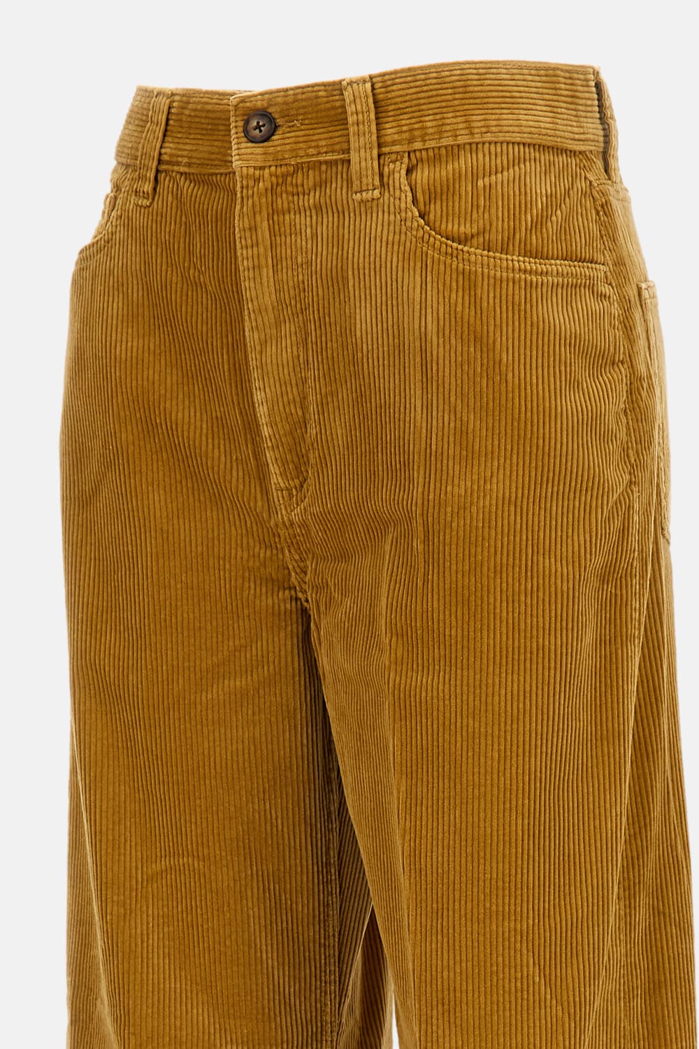 Polo Ralph Lauren Corduroy Wide-leg Cropped Trousers In Gold