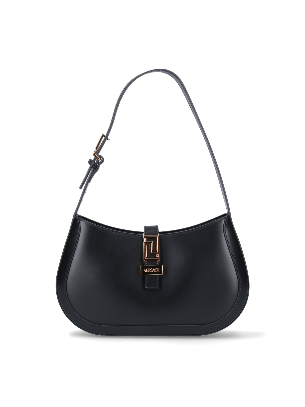Shop Versace Greca Goddess Hobo Bag In Black